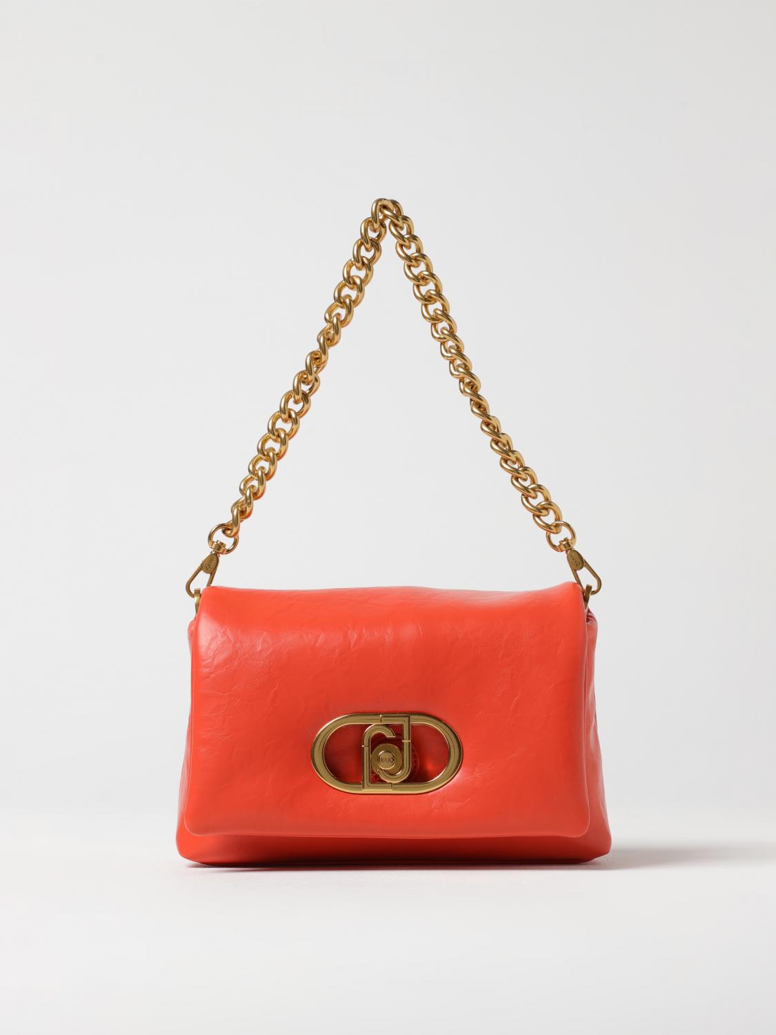 LIU JO BORSA A SPALLA: Borsa Lapuffy M Liu Jo in pelle sintetica, Arancione - Img 1