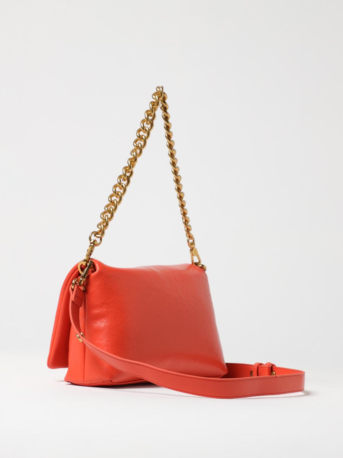 LIU JO BORSA A SPALLA: Borsa Lapuffy M Liu Jo in pelle sintetica, Arancione - Img 2