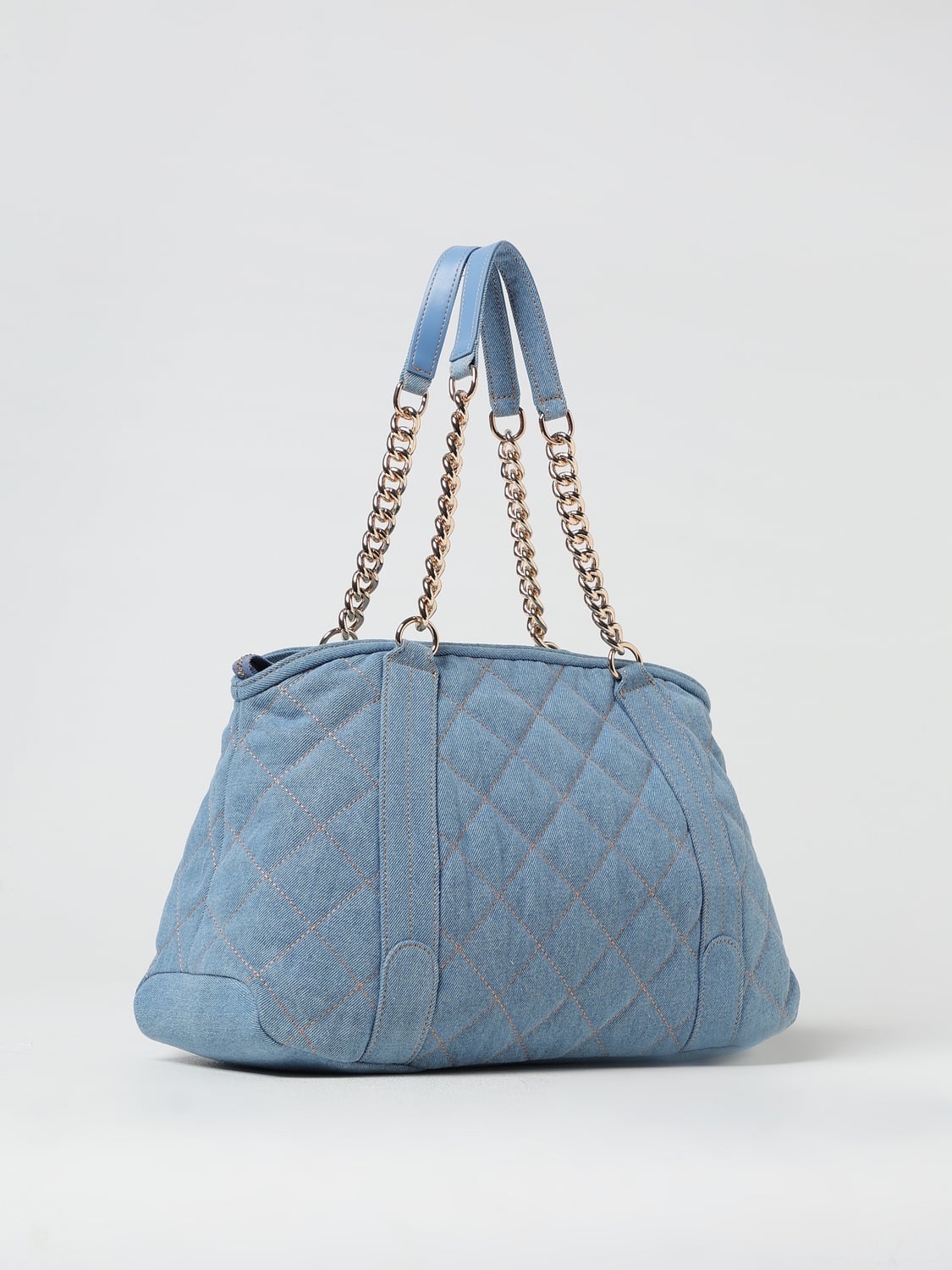 LIU JO BORSA A SPALLA: Borsa Liu Jo in denim trapuntato , Blue - Img 2