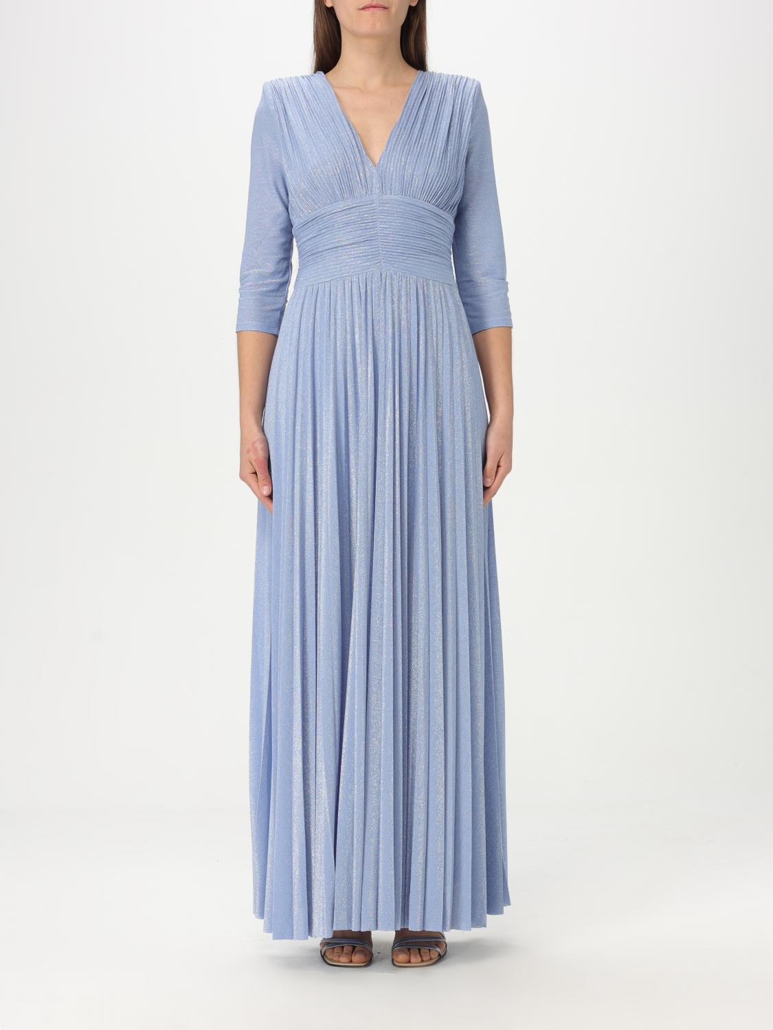 liu jo maxi dress Long printed satin dress colour white and brown