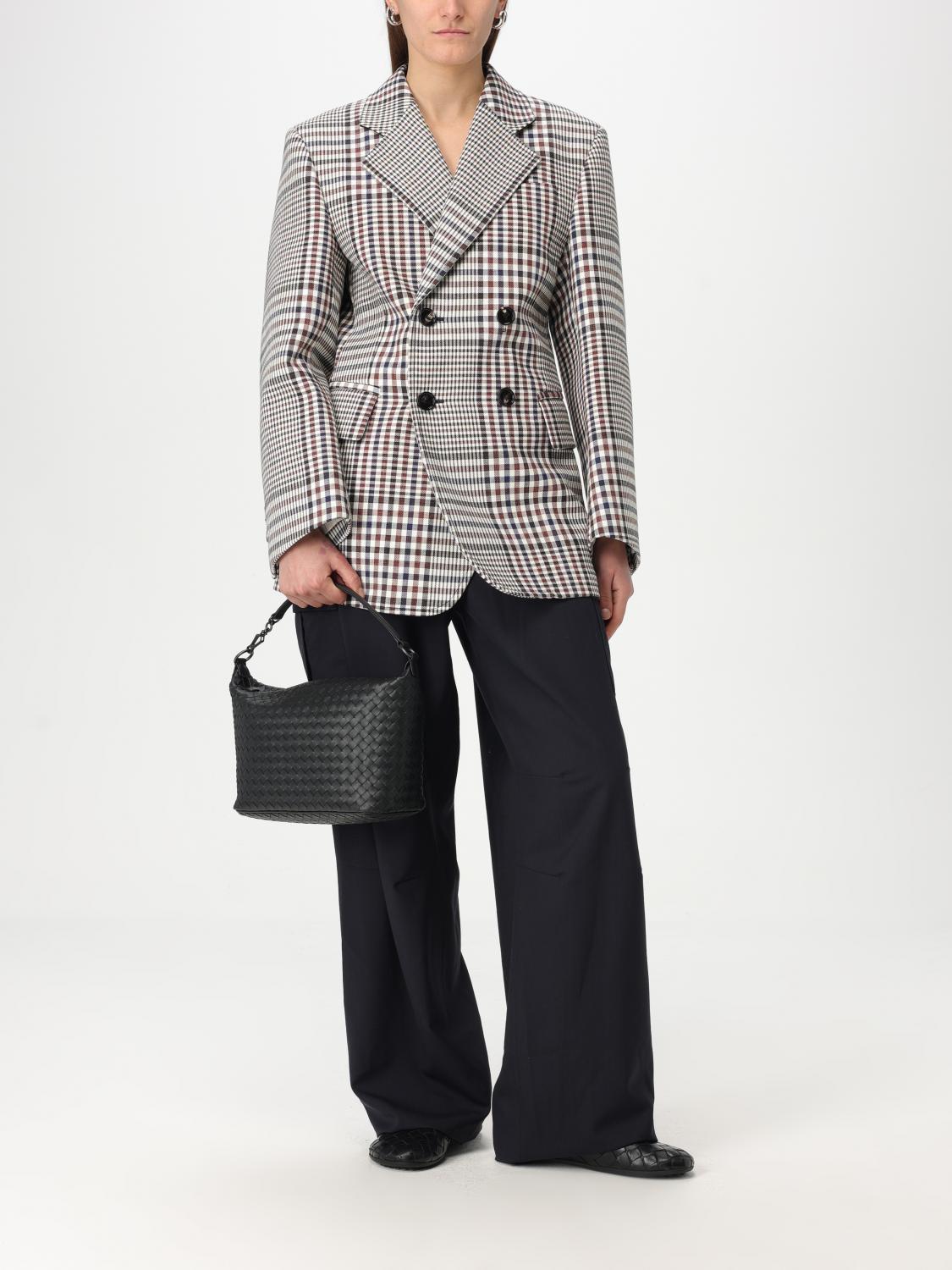 ジャケット BOTTEGA VENETA Women Jackets 812007V4Y60 2408 BLUE Bottega Veneta Double-breasted checkered jacket in