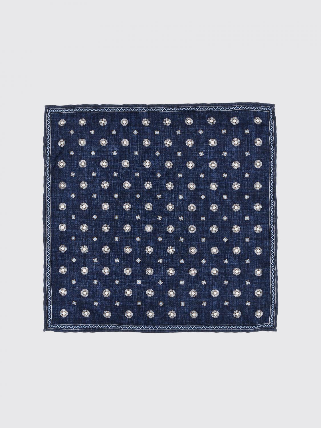 BRUNELLO CUCINELLI EINSTECKTUCH: Krawatte herren Brunello Cucinelli, Blau - Img 1