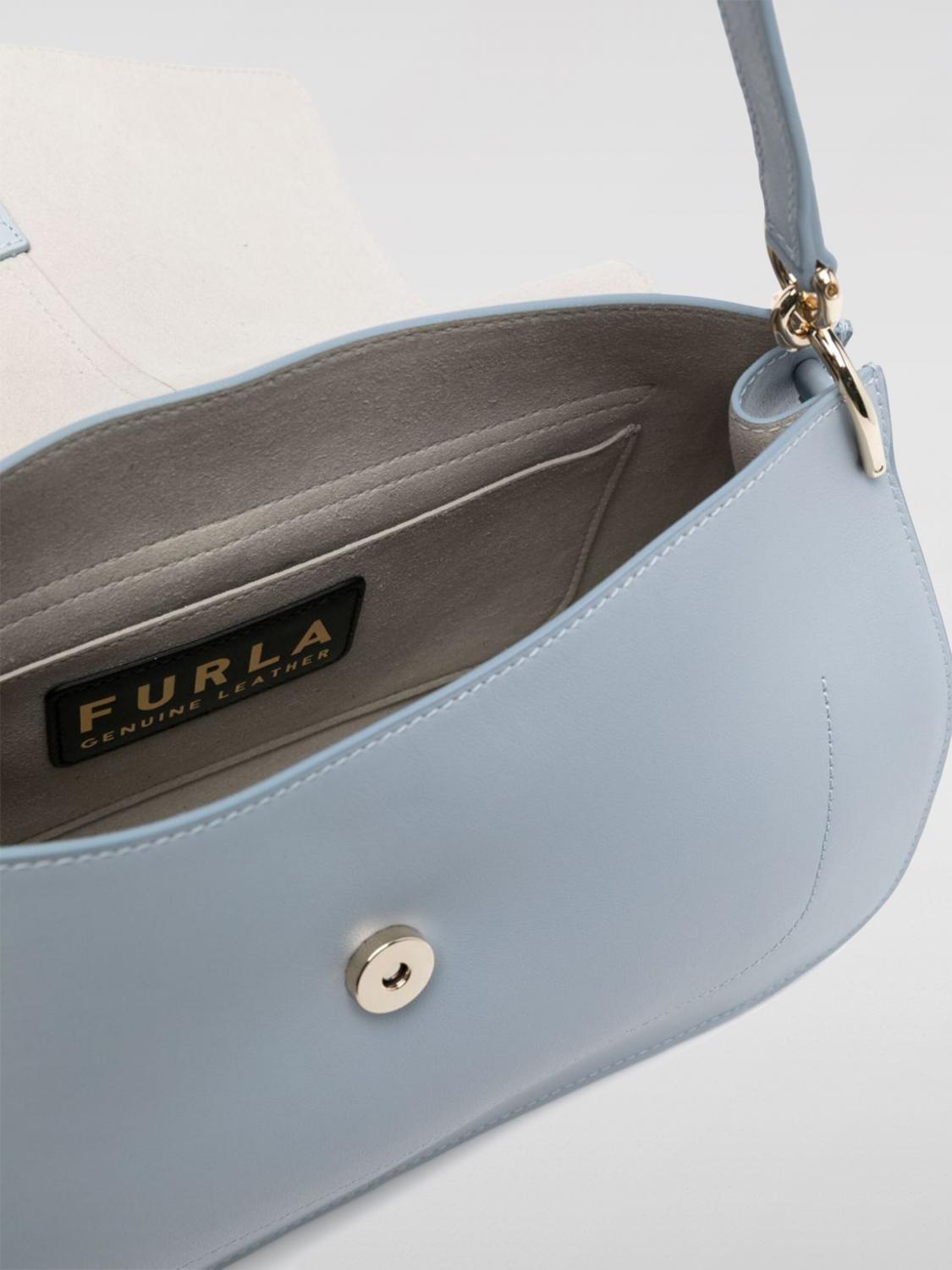 FURLA BORSA A SPALLA: Borsa Flow Furla in pelle , Cielo - Img 5