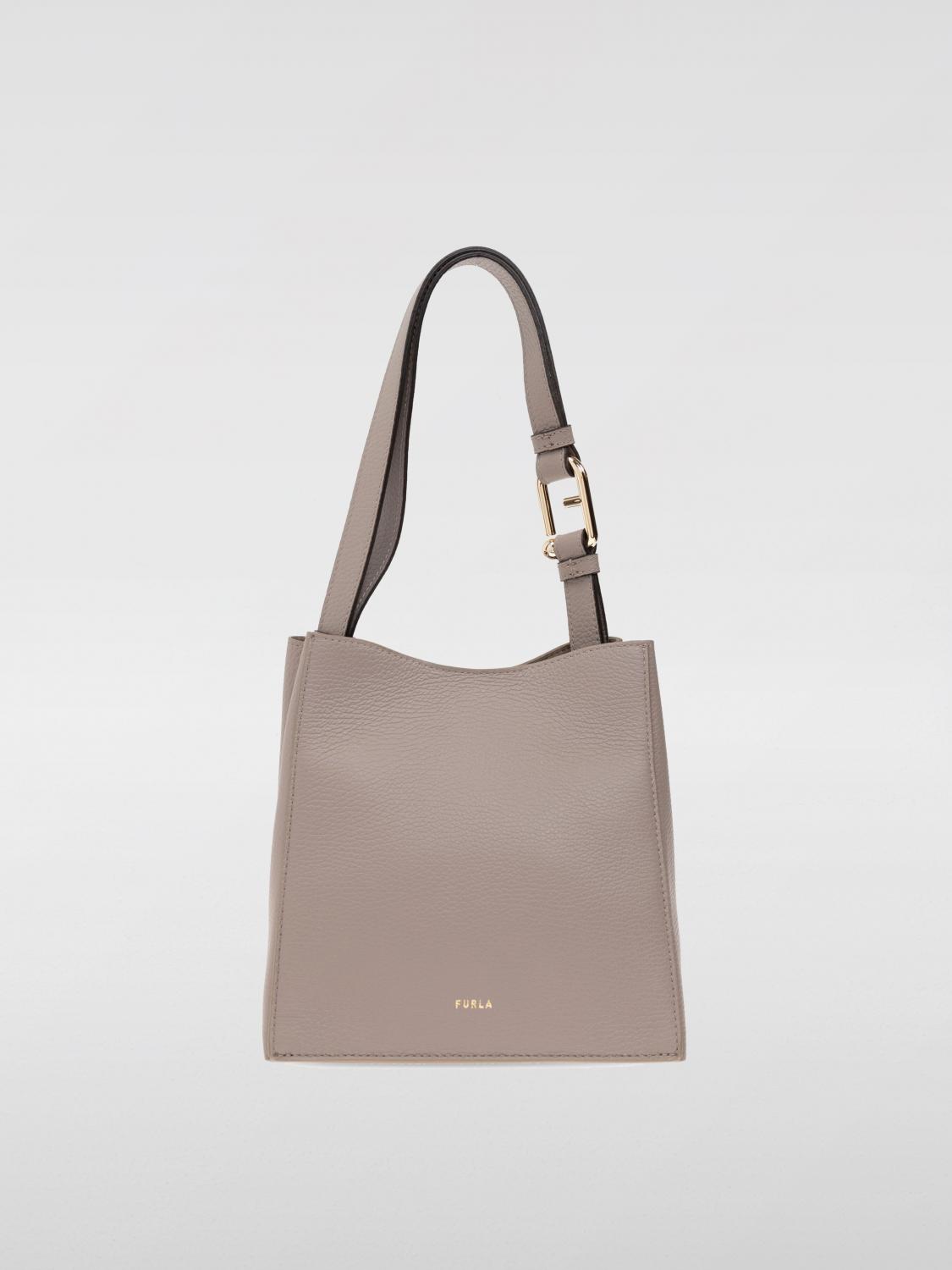 FURLA BORSA MINI: Borsa Nuvola Mini Furla in pelle a grana , Grigio - Img 1