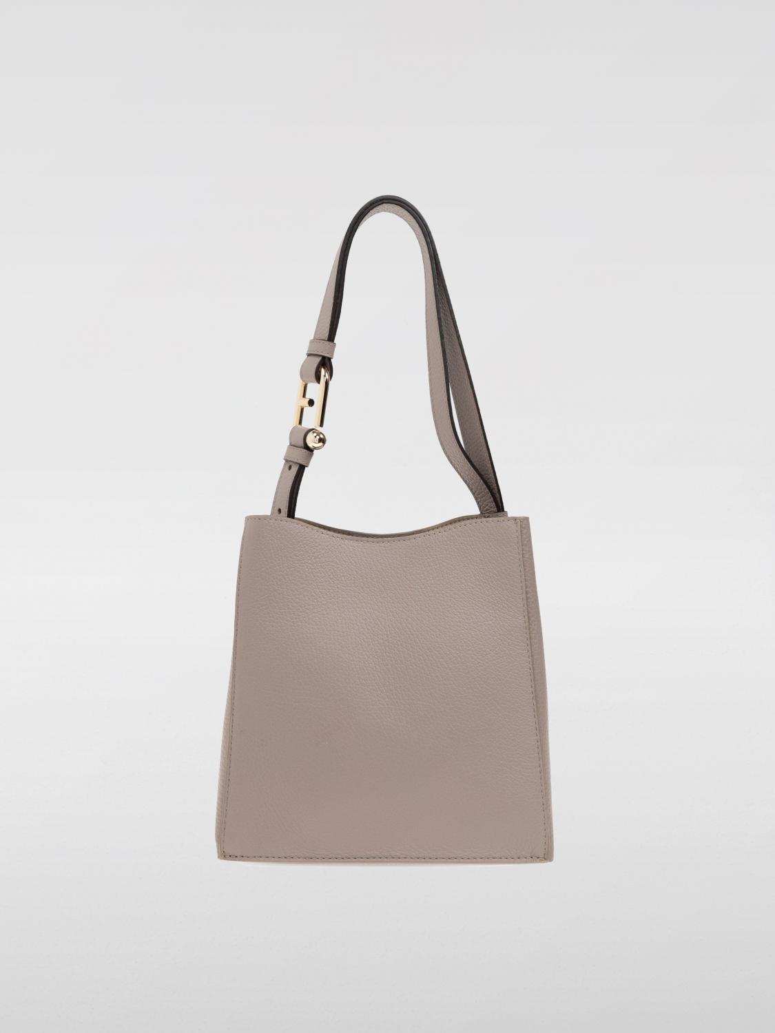 FURLA BORSA MINI: Borsa Nuvola Mini Furla in pelle a grana , Grigio - Img 3