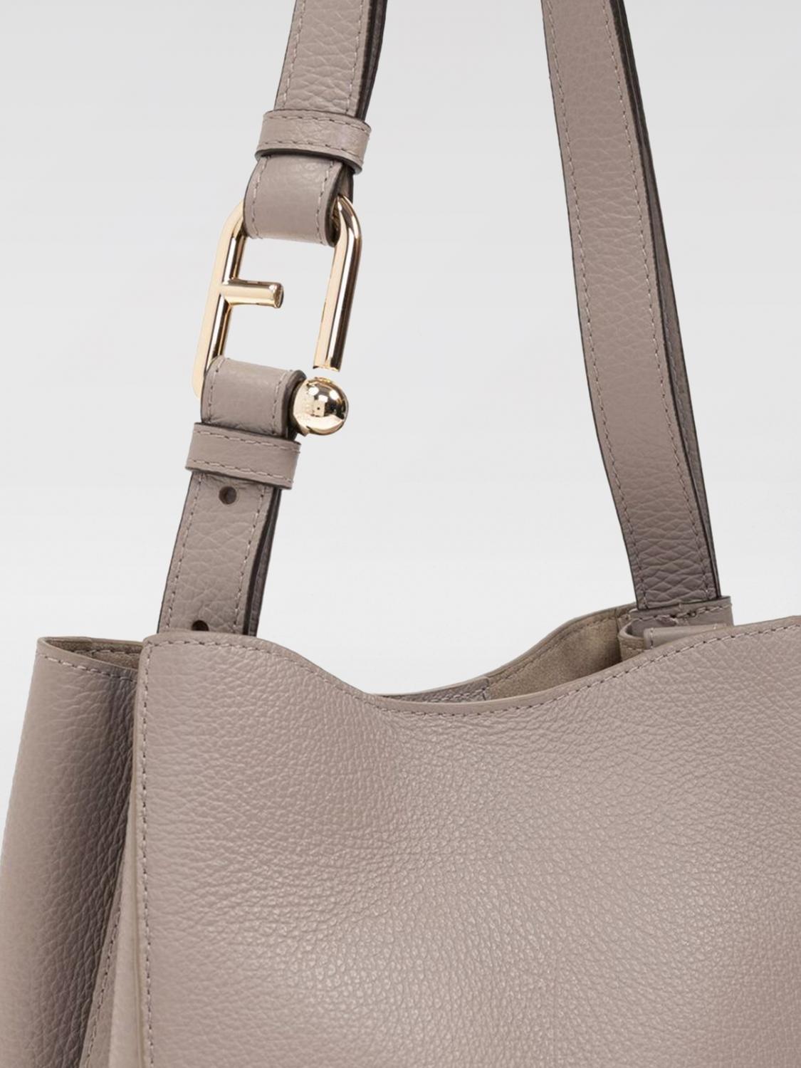 FURLA BORSA MINI: Borsa Nuvola Mini Furla in pelle a grana , Grigio - Img 4