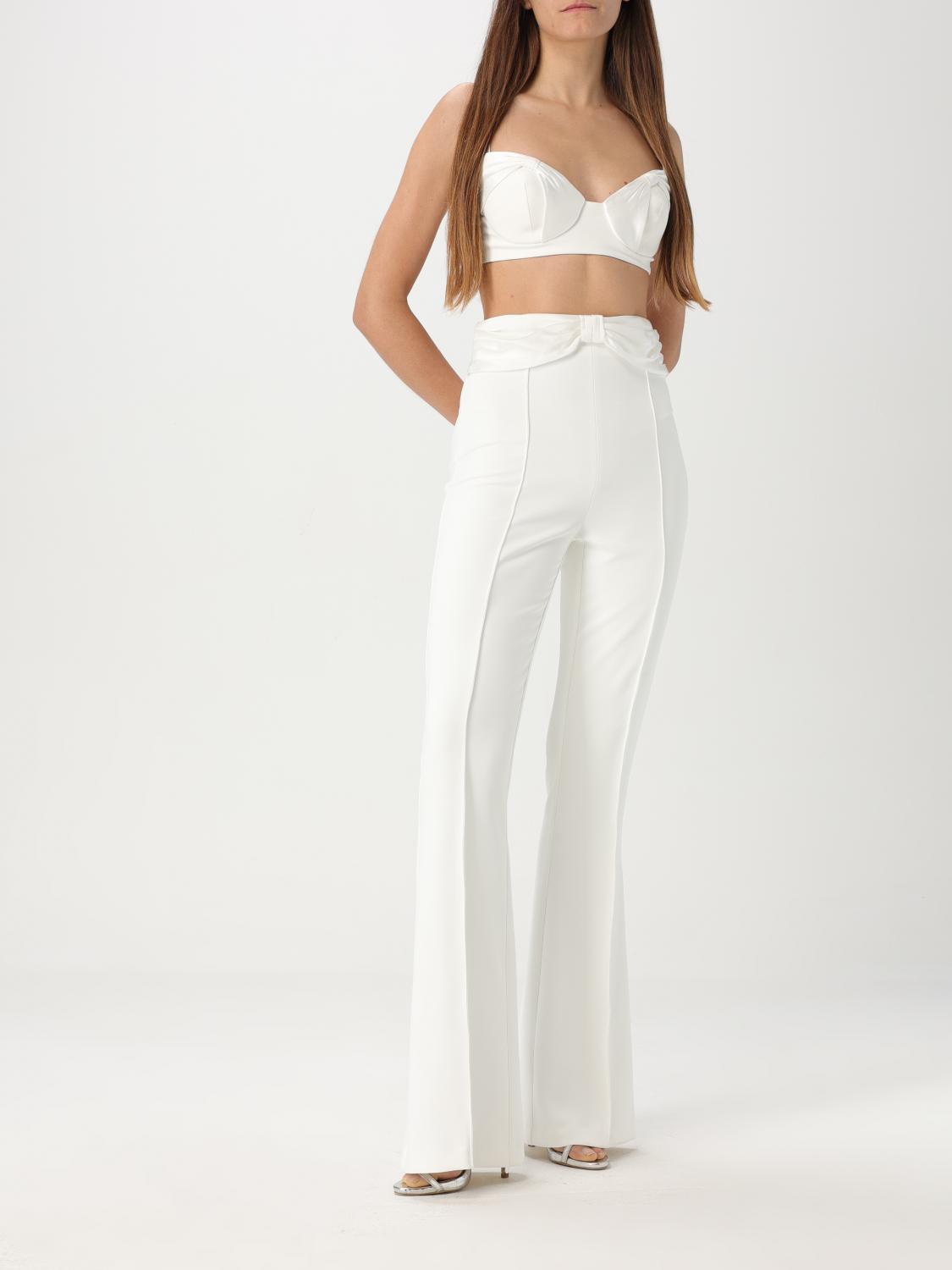 ELISABETTA FRANCHI TOP: Top cropped Elisabetta Franchi in viscosa , Avorio - Img 2