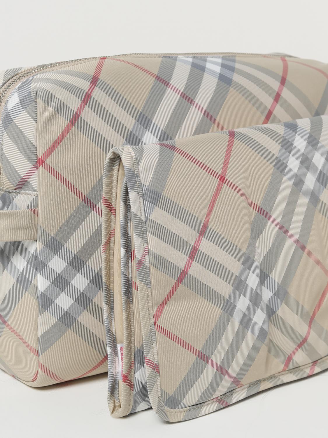 BURBERRY CORREDI BAMBINI: Beauty fasciatoio con stampa check Burberry, Grigio - Img 3
