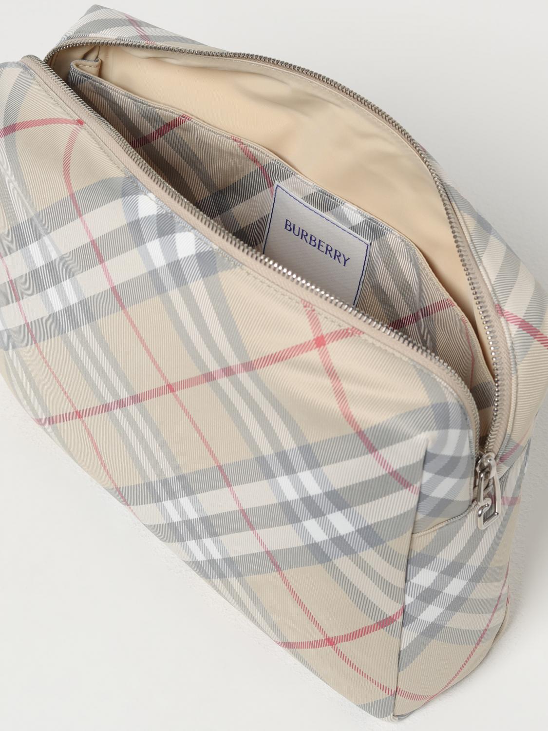 BURBERRY CORREDI BAMBINI: Beauty fasciatoio con stampa check Burberry, Grigio - Img 4