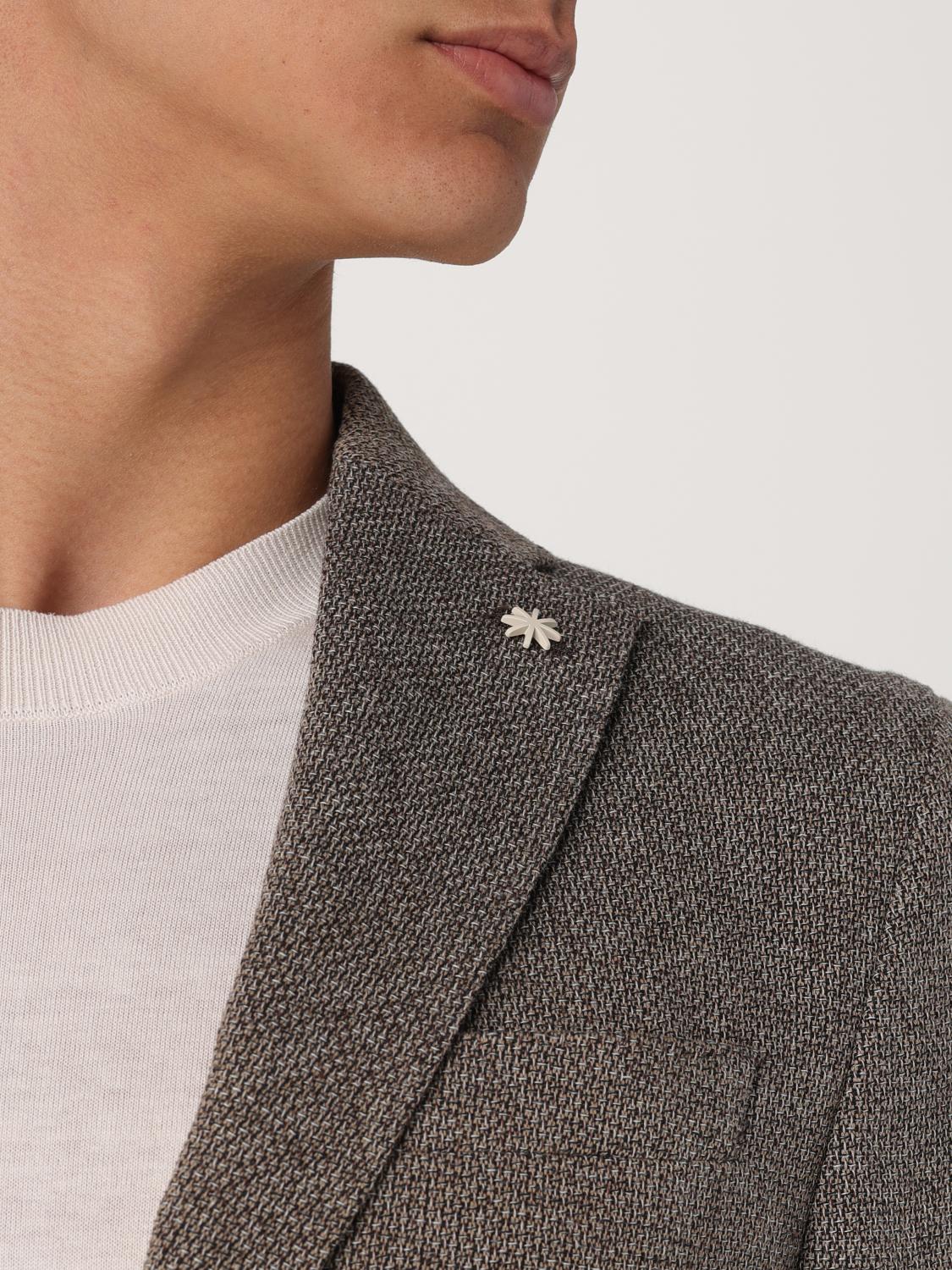 MANUEL RITZ GIACCA: Blazer Manuel Ritz in misto cotone , Marrone - Img 4