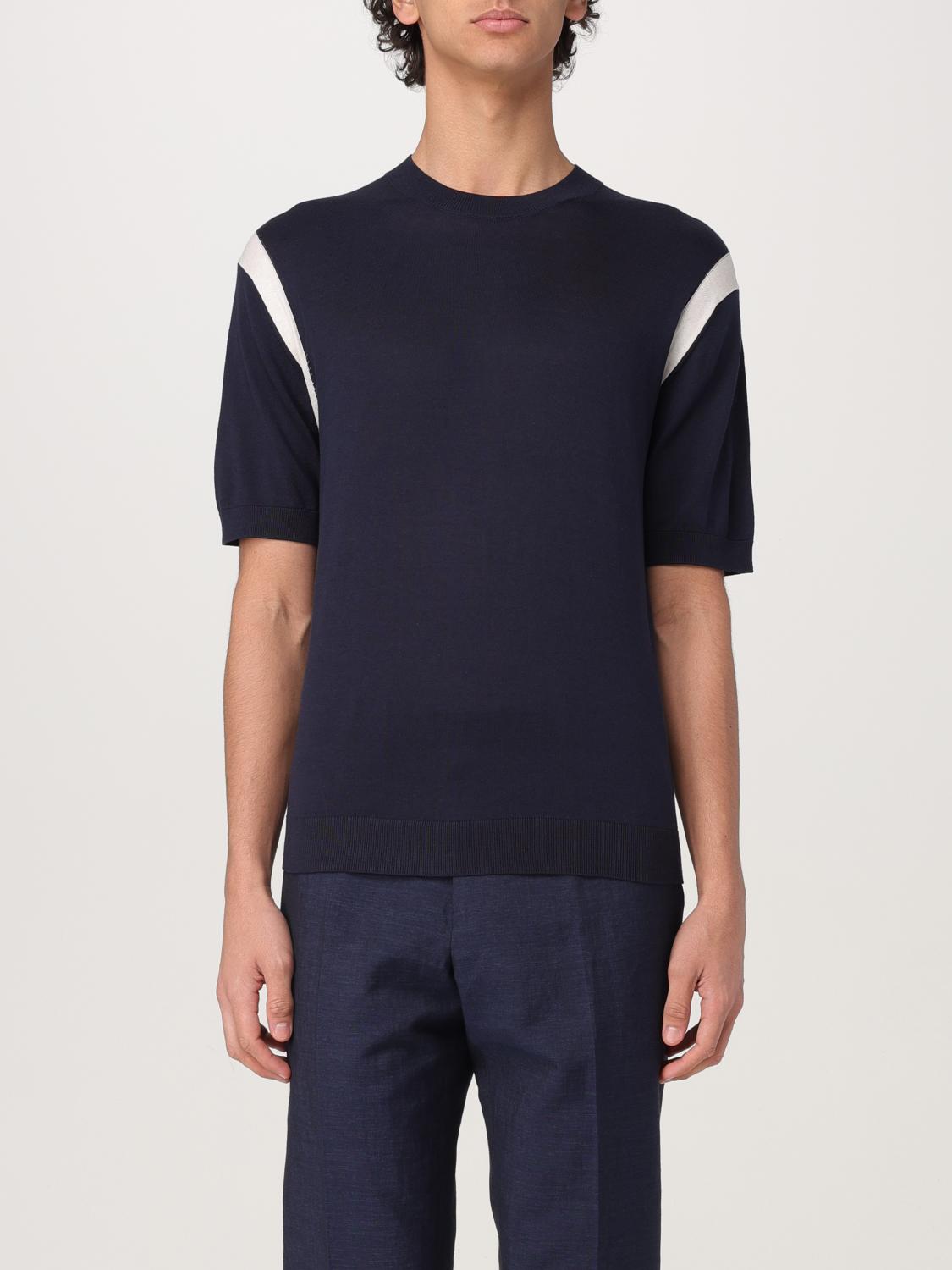 PAOLO PECORA T-SHIRT: Paolo Pecora cotton and silk t-shirt, Blue - Img 1