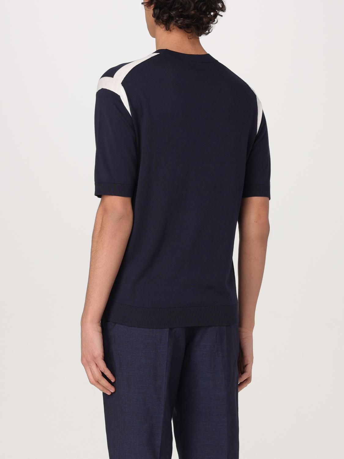 PAOLO PECORA T-SHIRT: Paolo Pecora cotton and silk t-shirt, Blue - Img 2