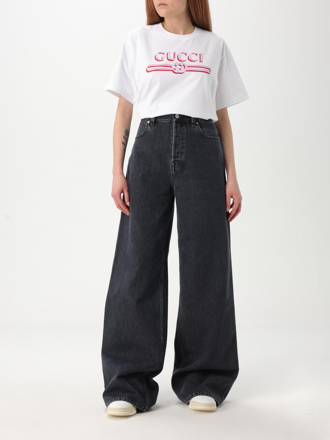 GUCCI JEANS: Jeans Gucci in denim , Nero - Img 2
