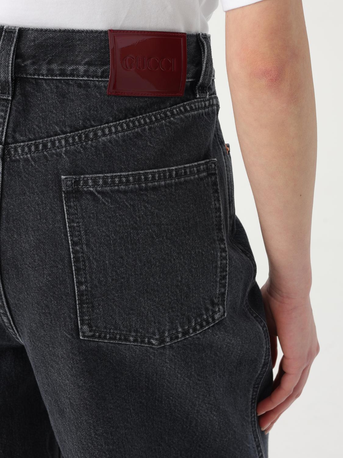 GUCCI JEANS: Jeans Gucci in denim , Nero - Img 5