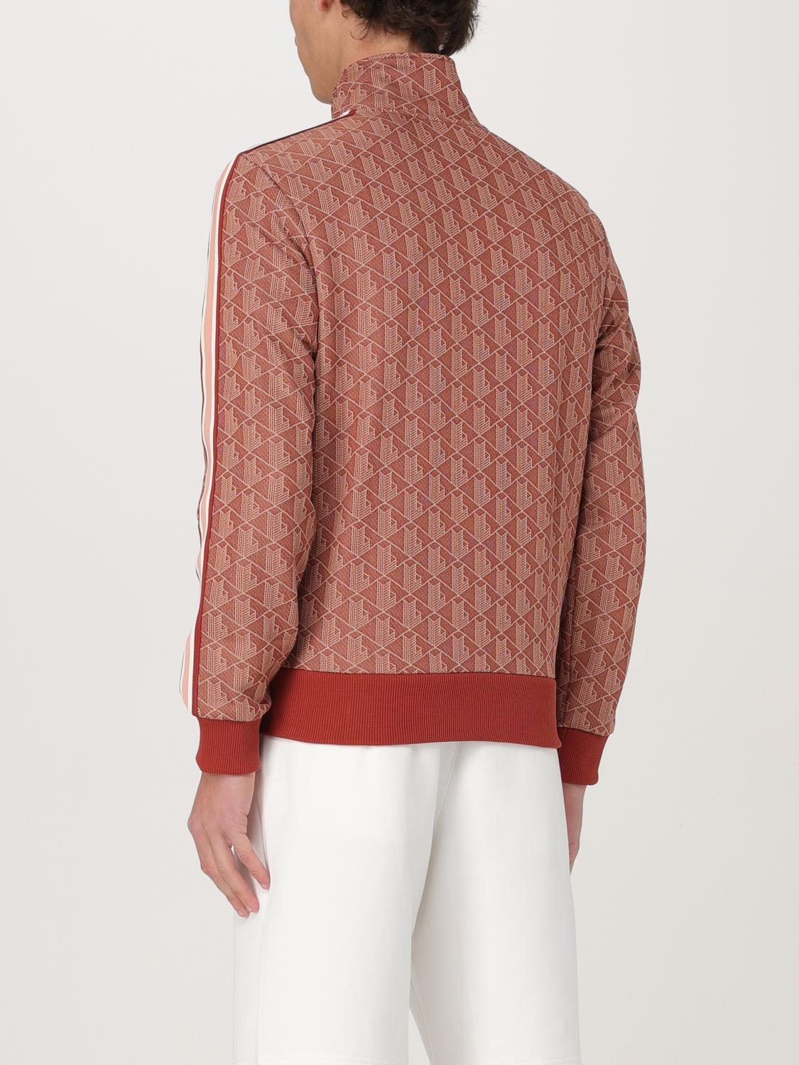 LACOSTE FELPA: Felpa a collo alto con zip Lacoste in cotone, Marrone - Img 2