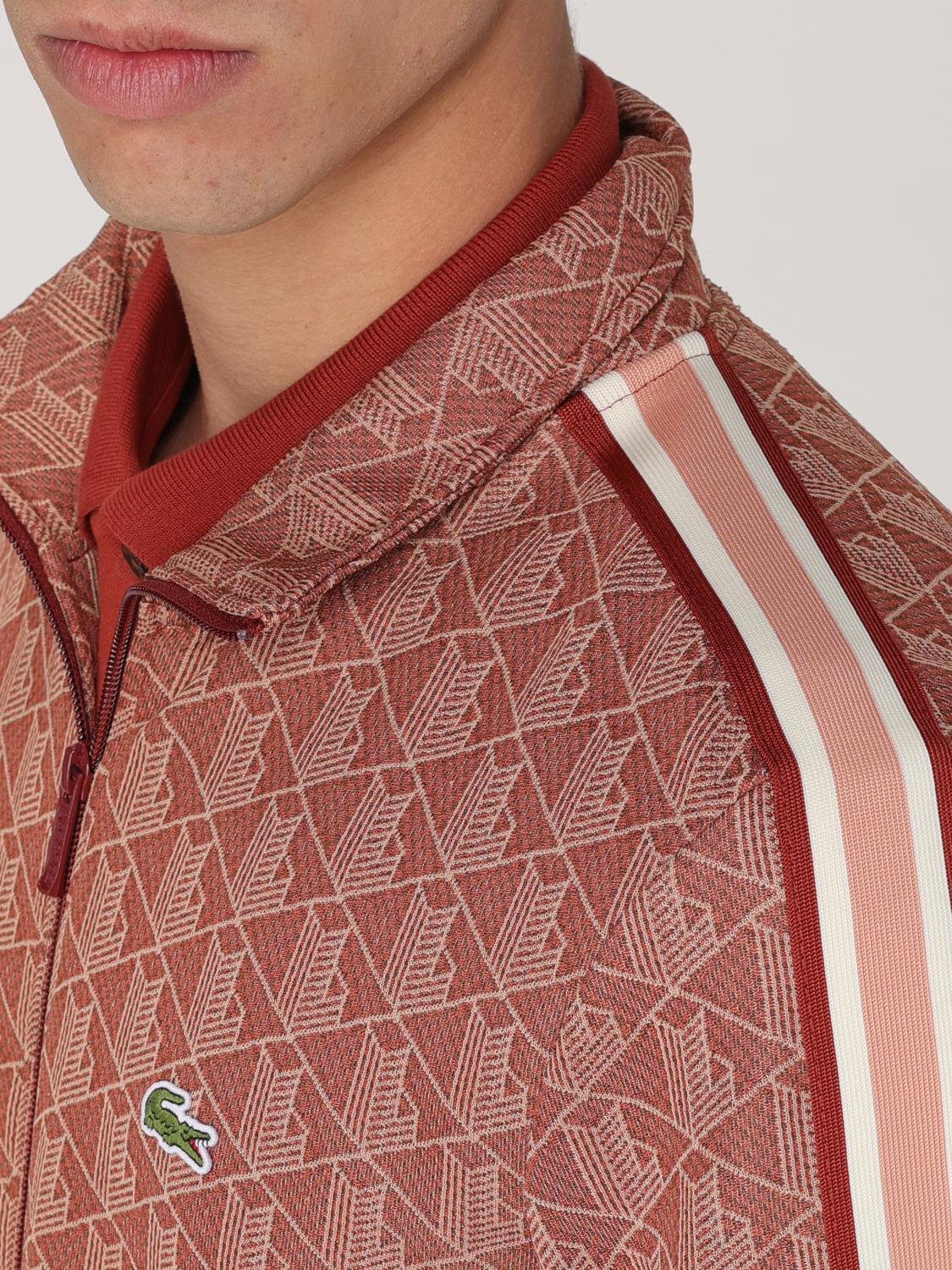 LACOSTE FELPA: Felpa a collo alto con zip Lacoste in cotone, Marrone - Img 4