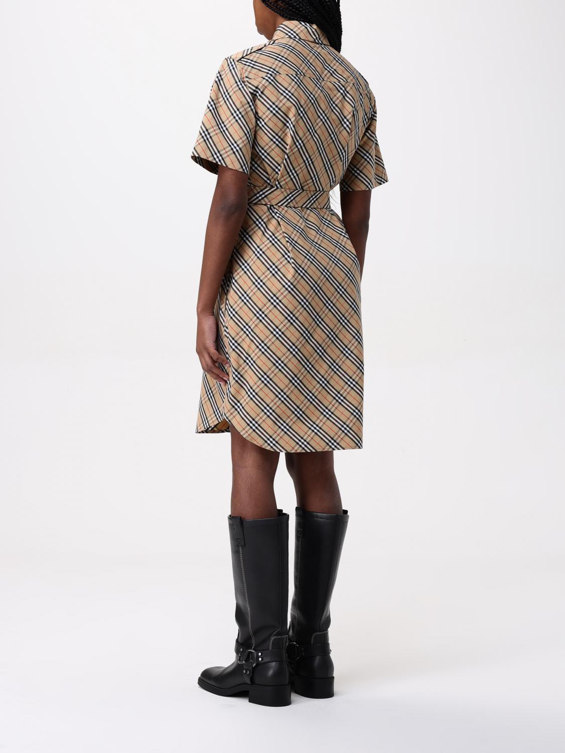 BURBERRY ABITO: Abito chemisier Burberry in cotone Vintage Check , Sabbia - Img 2