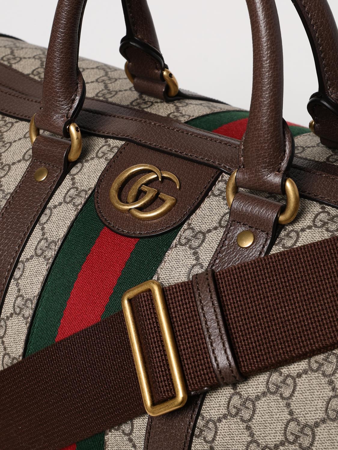 gucci travel bag men's Vintage Black Canvas & Leather Suitcase Luggage Set Gucci Men's Travel Gifts |