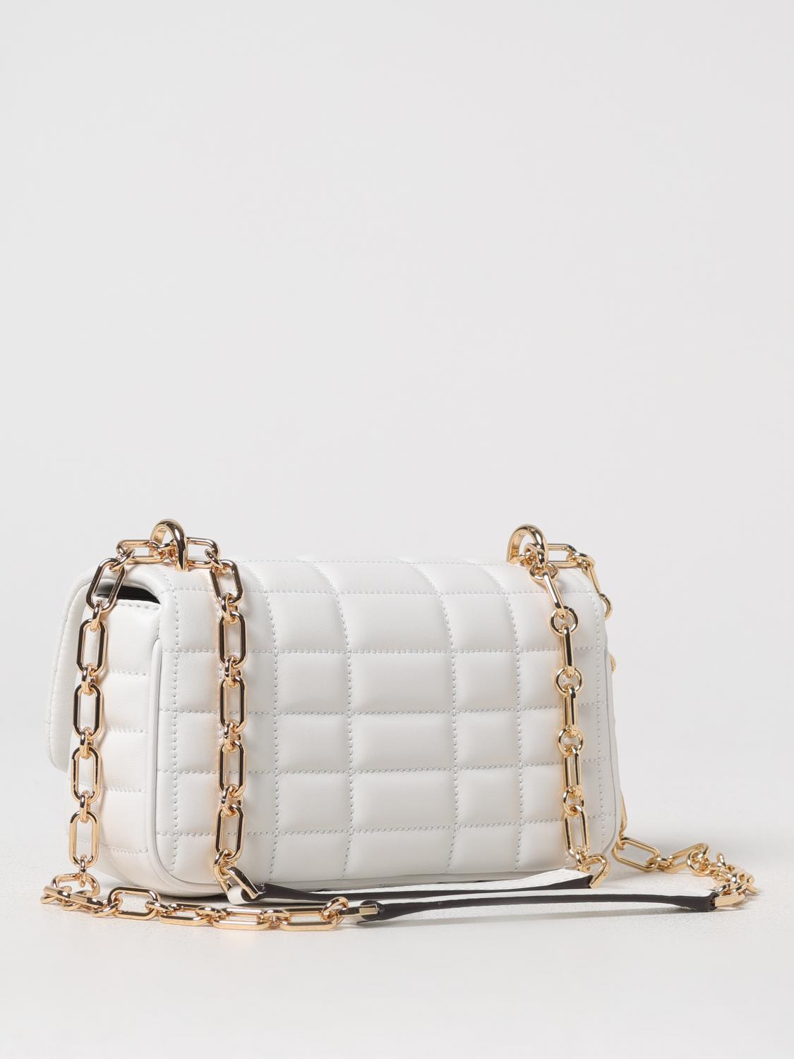 MICHAEL KORS BORSA MINI: Borsa Tribecca Michael Kors in pelle matelassè, Bianco - Img 2