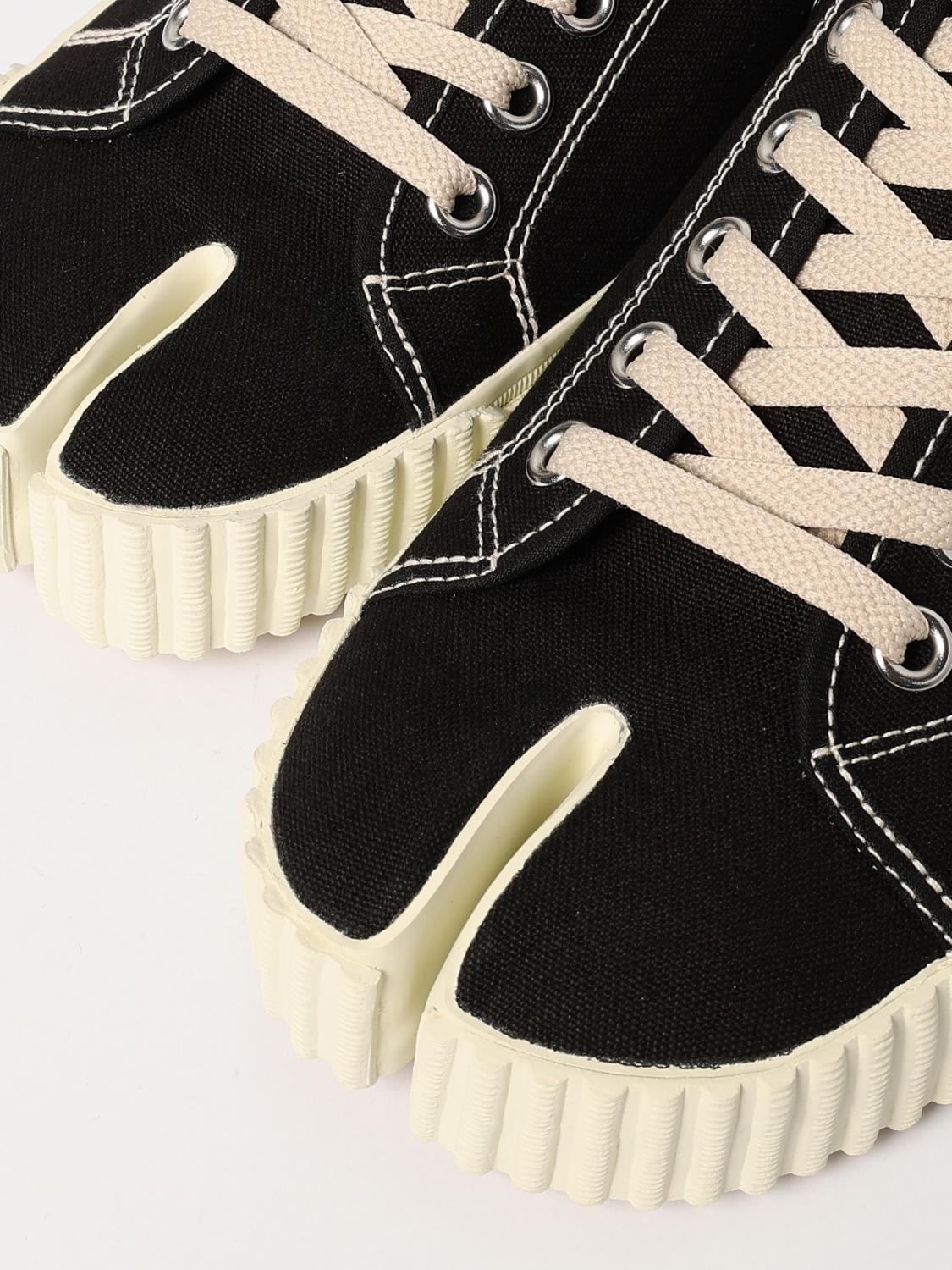 MAISON MARGIELA SNEAKERS: Sneakers Tabi Maison Margiela in canvas di cotone , Nero - Img 4