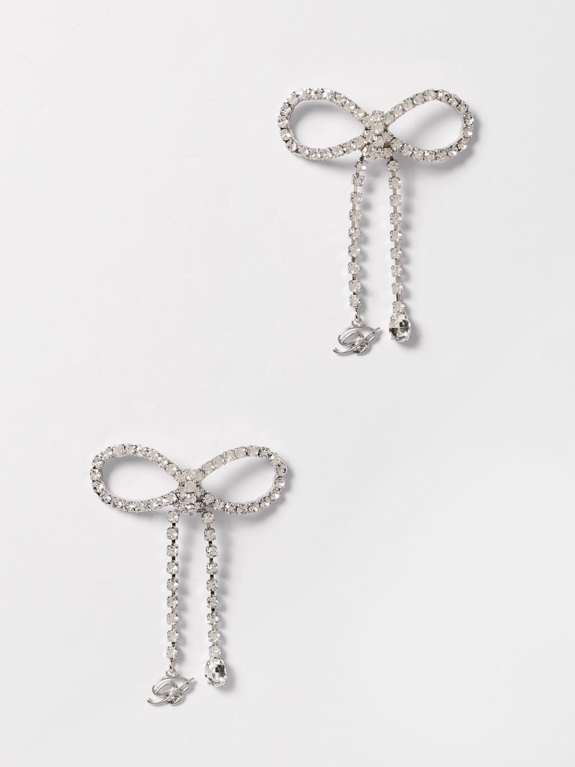 BLUMARINE GIOIELLO: Orecchini Bow Blumarine in ottone con cristalli incastonati , Silver - Img 1