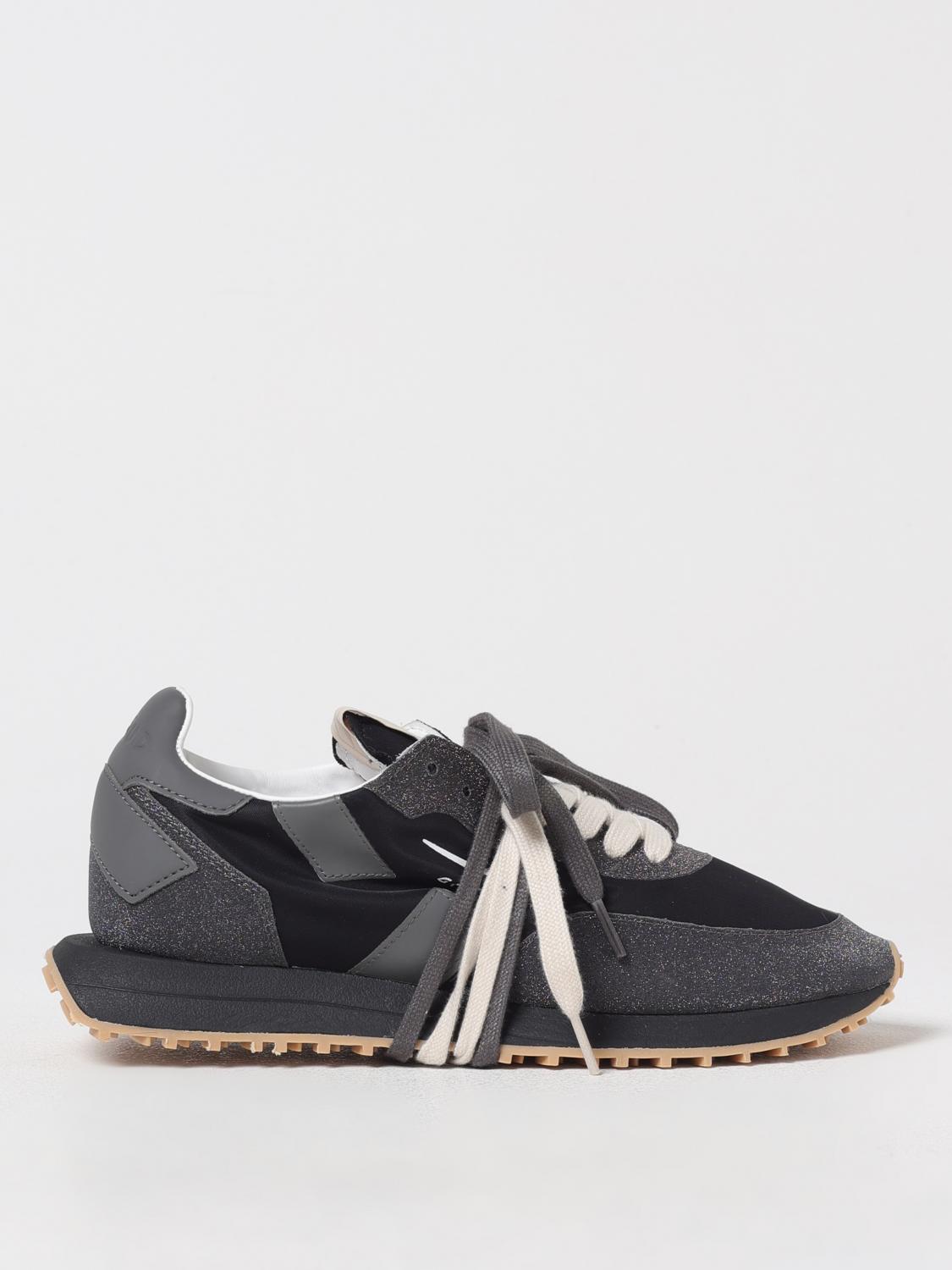 GHOUD SNEAKERS: Sneakers Rush Ghoud in pelle e tessuto glitter , Nero - Img 1