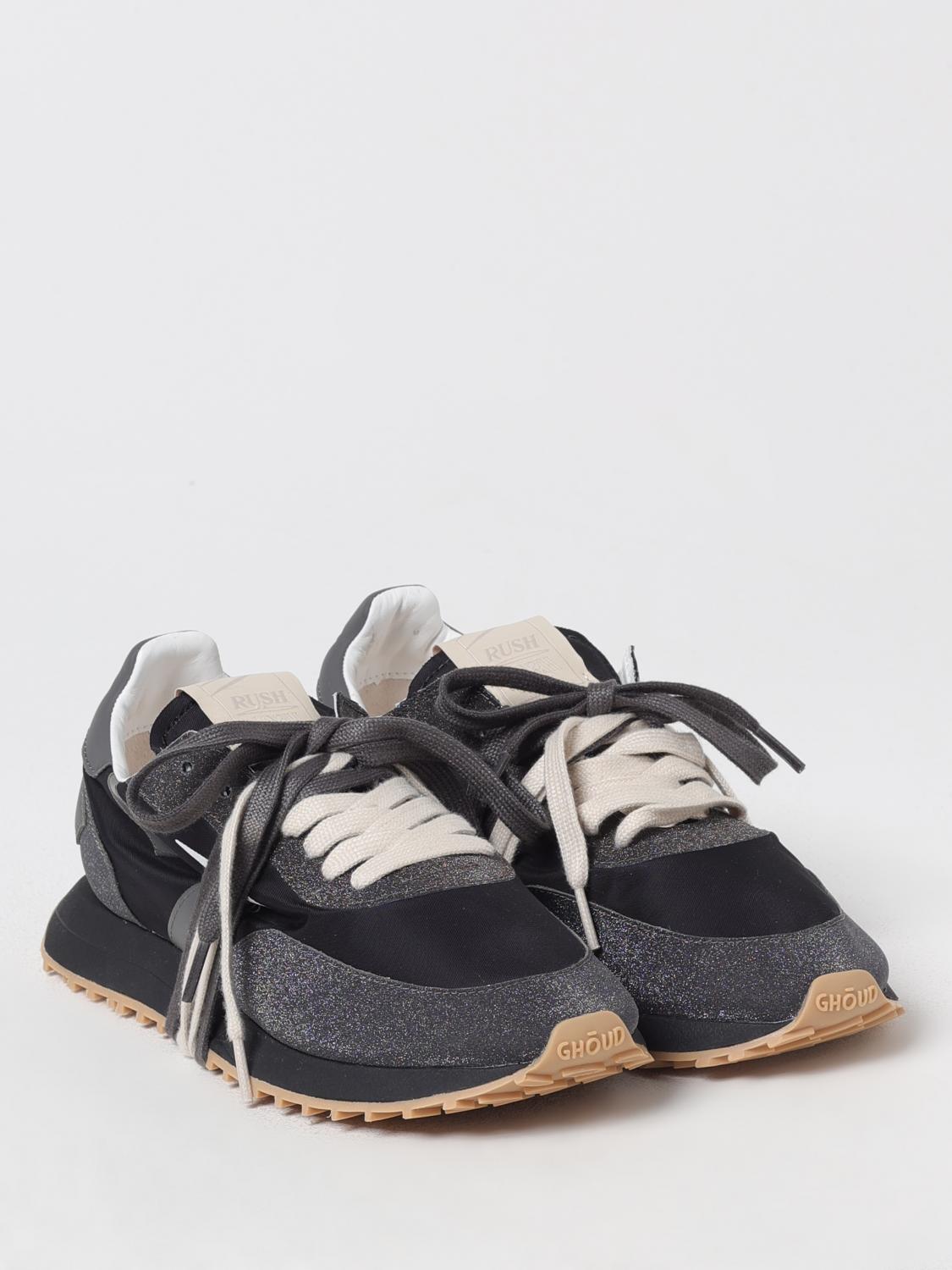 GHOUD SNEAKERS: Sneakers Rush Ghoud in pelle e tessuto glitter , Nero - Img 2