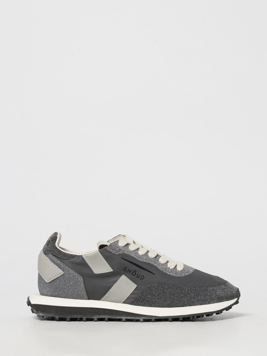 GHOUD SNEAKERS: Sneakers Rush Ghoud in pelle e tessuto glitter , Grigio - Img 1