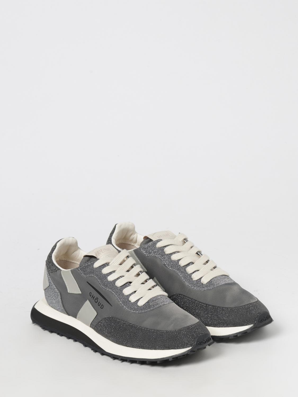 GHOUD SNEAKERS: Sneakers Rush Ghoud in pelle e tessuto glitter , Grigio - Img 2