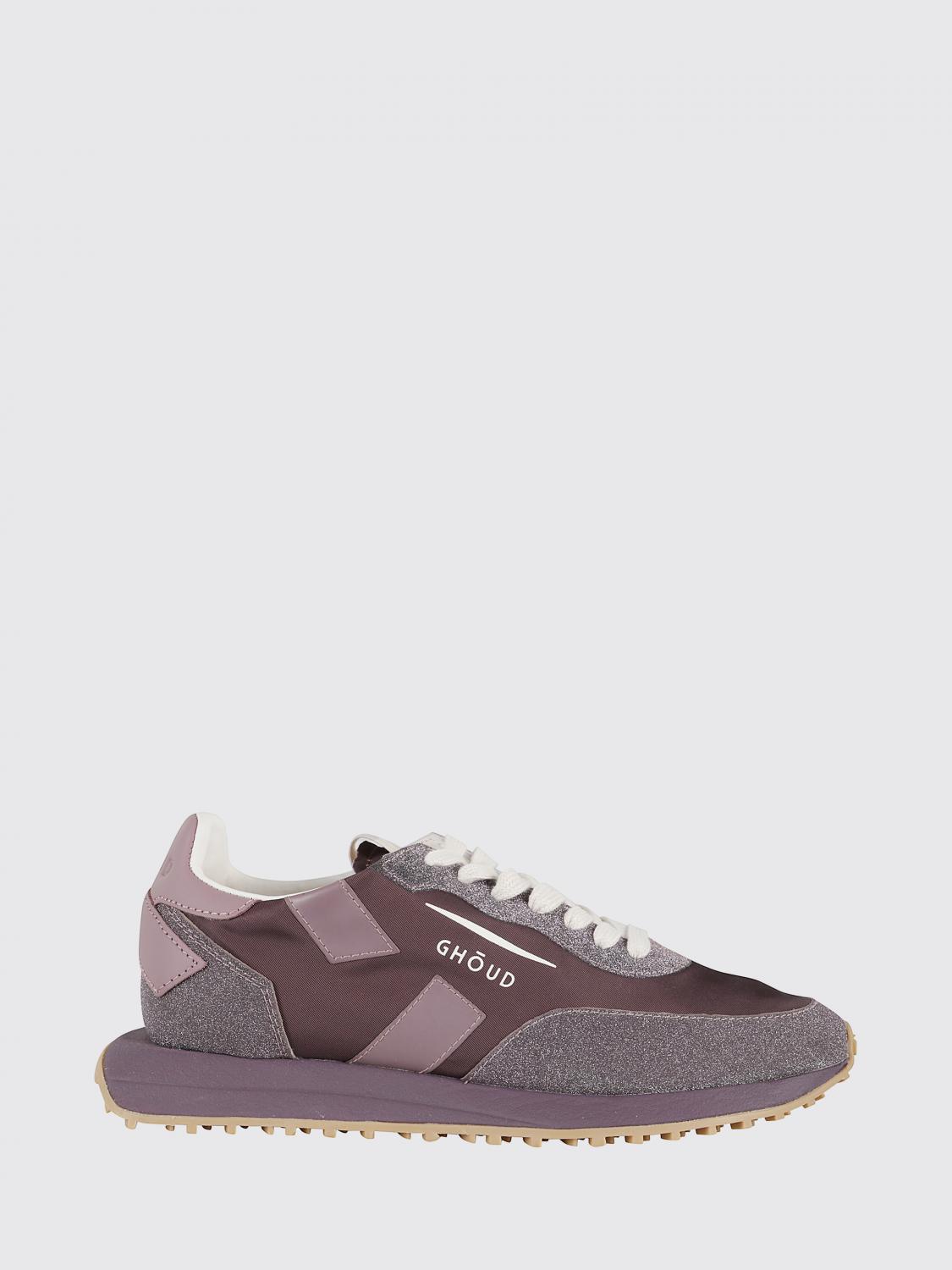 GHOUD SNEAKERS: Sneakers Rush Ghoud in pelle e tessuto glitter , Vinaccia - Img 1