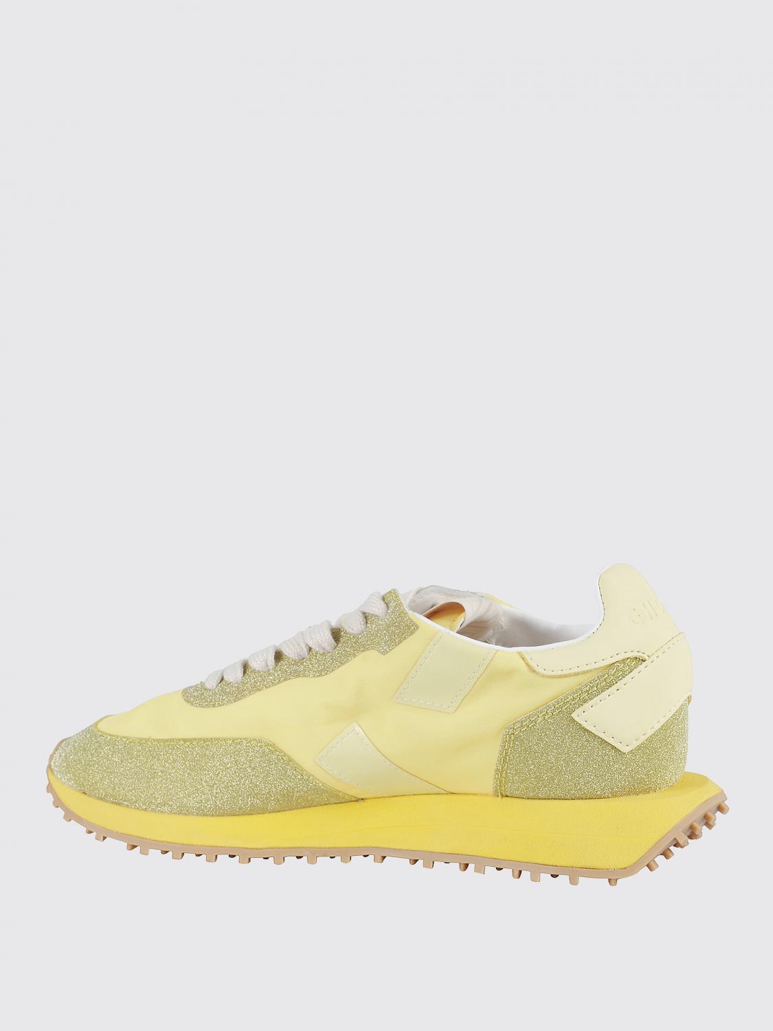 GHOUD SNEAKERS: Sneakers Rush Ghoud in pelle e tessuto glitter , Limone - Img 3