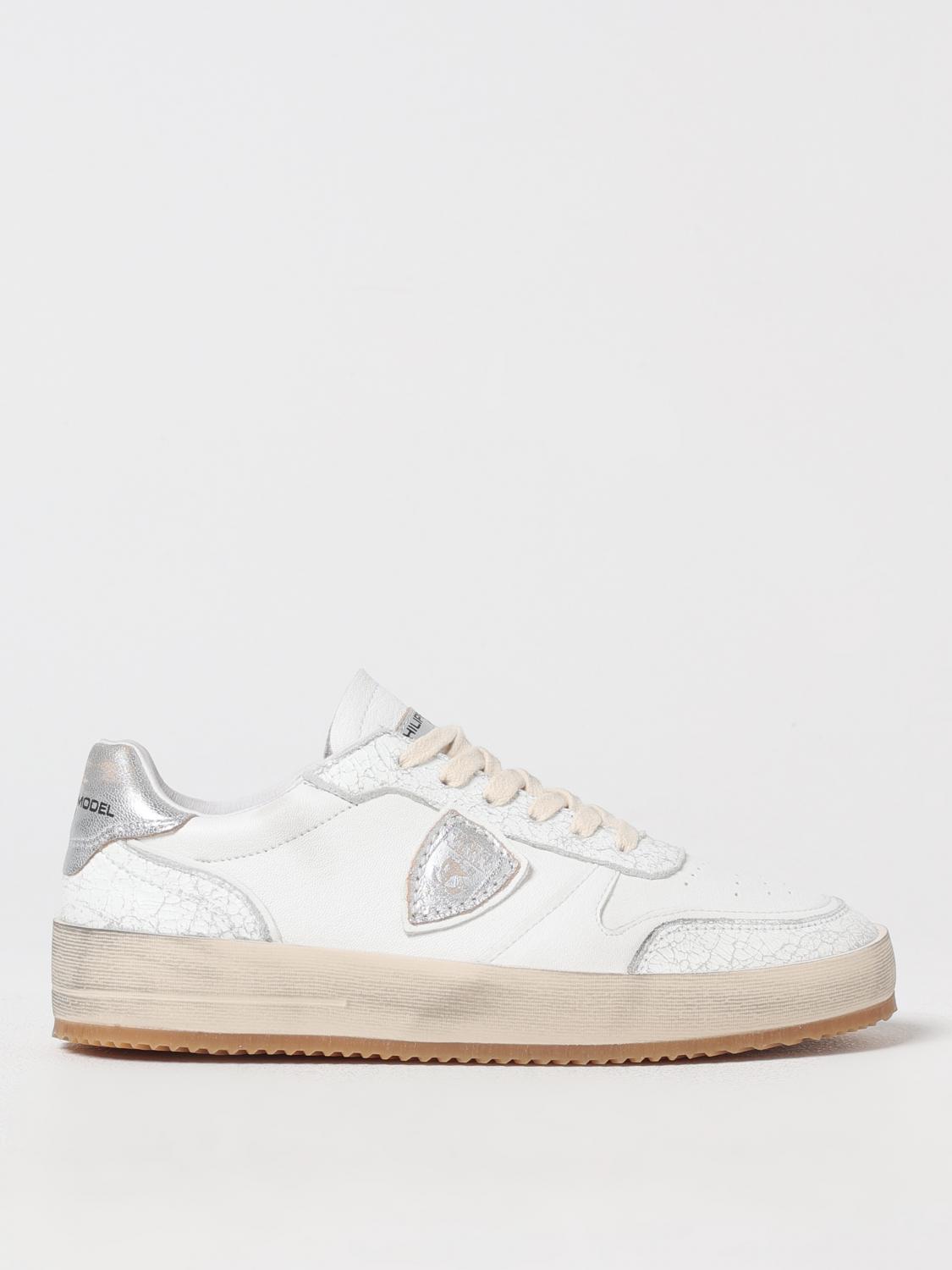 PHILIPPE MODEL SNEAKERS: Sneakers Nice Philippe Model in pelle used , Bianco - Img 1