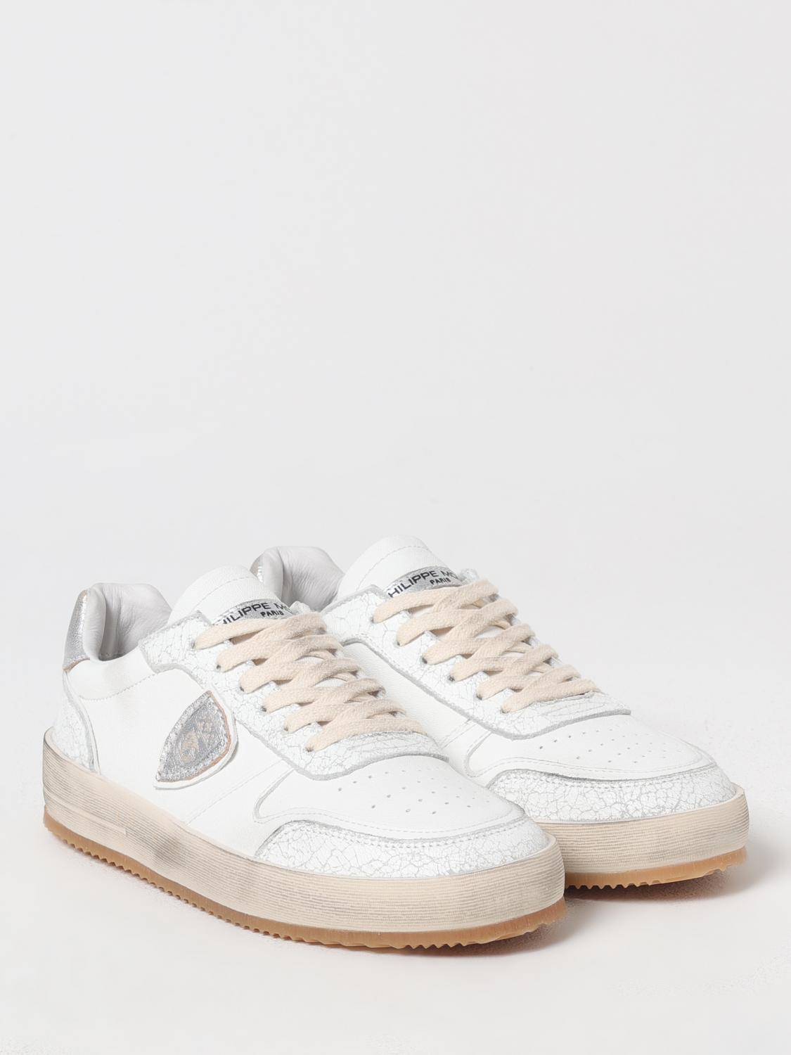 PHILIPPE MODEL SNEAKERS: Sneakers Nice Philippe Model in pelle used , Bianco - Img 2