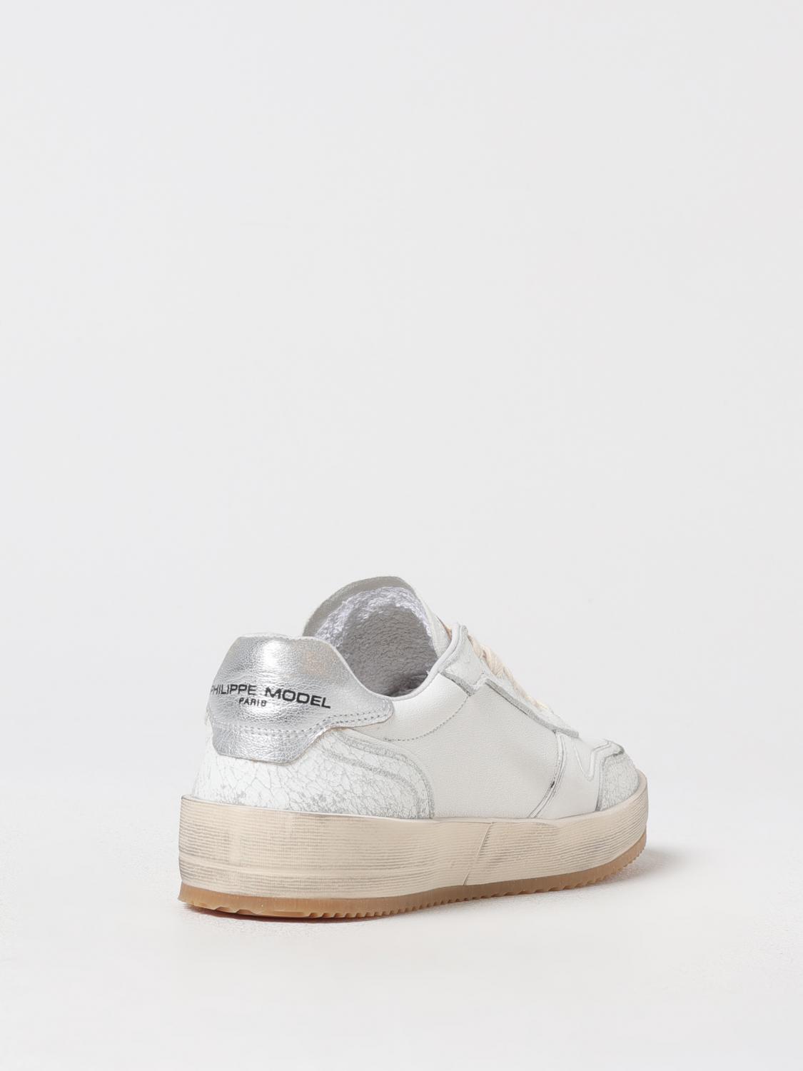 PHILIPPE MODEL SNEAKERS: Sneakers Nice Philippe Model in pelle used , Bianco - Img 3