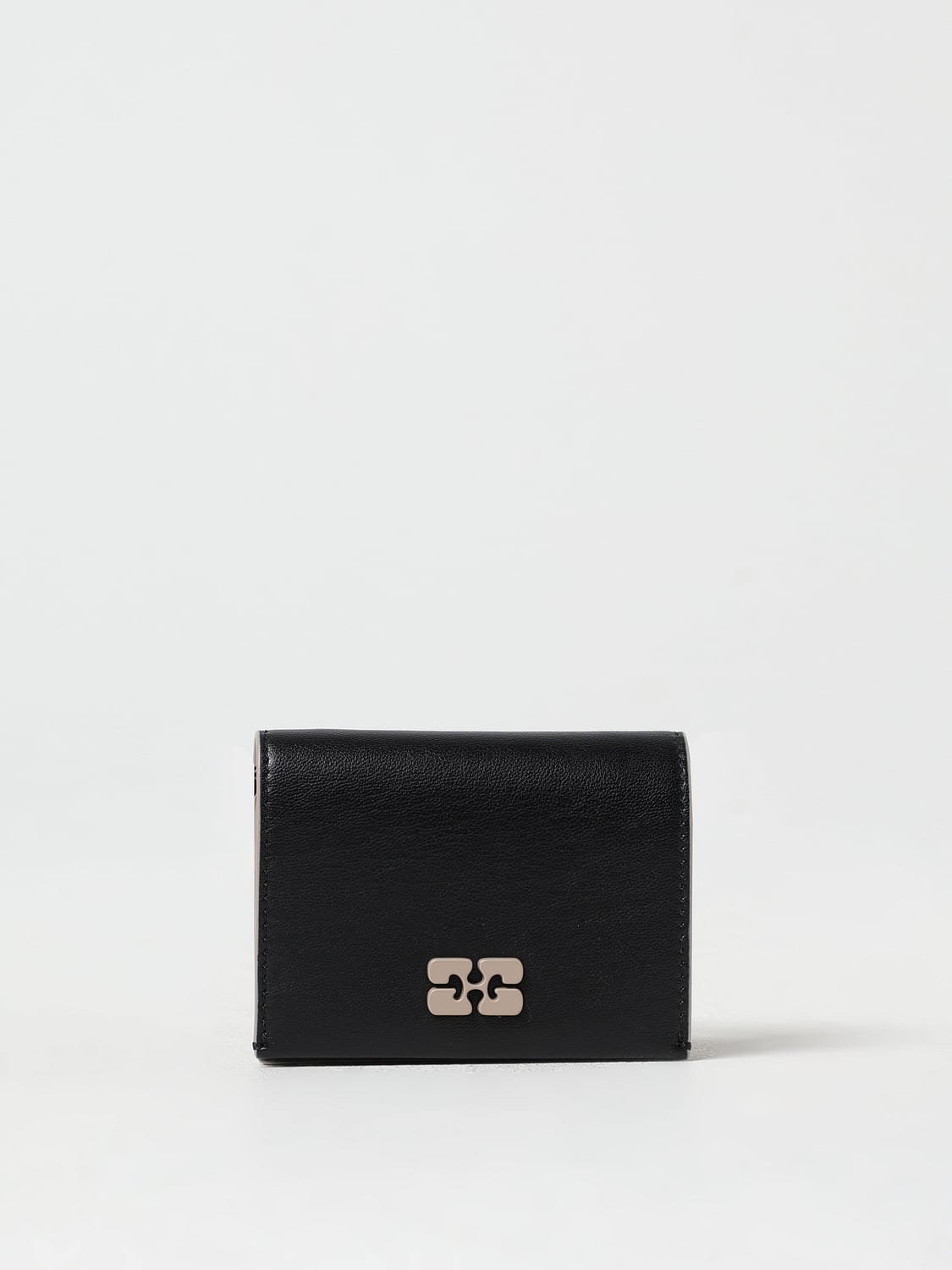 GANNI BORSA MINI: Borsa wallet Ganni in pelle riciclata a grana , Nero - Img 1