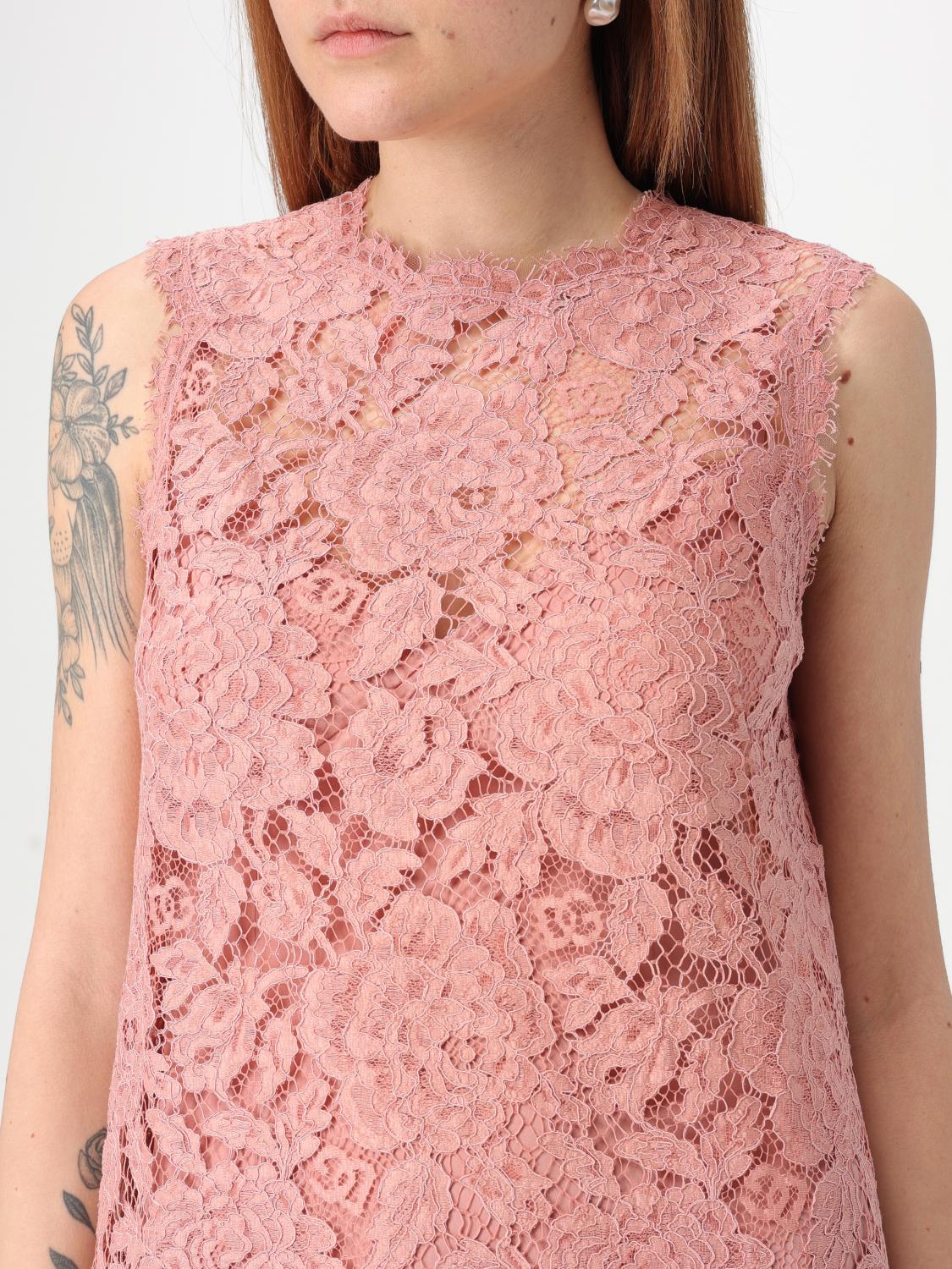 DOLCE & GABBANA ABITO: Abito mini Dolce & Gabbana in pizzo, Rosa - Img 4