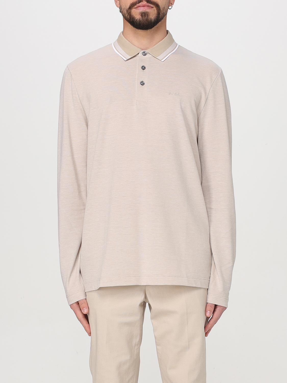 BOSS POLO: Polo Boss in cotone , Beige - Img 1