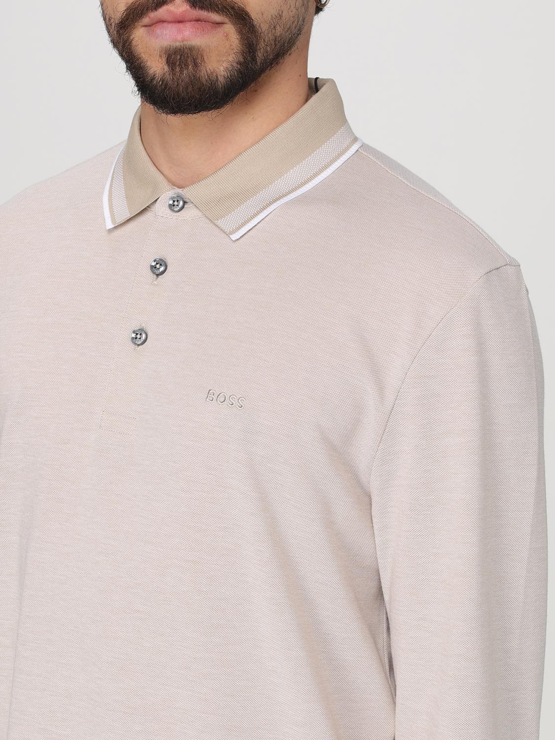 BOSS POLO: Polo Boss in cotone , Beige - Img 4