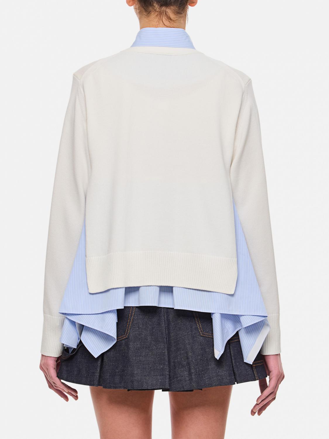 SACAI HEMDBLUSE: Pullover damen Sacai, Weiß - Img 3
