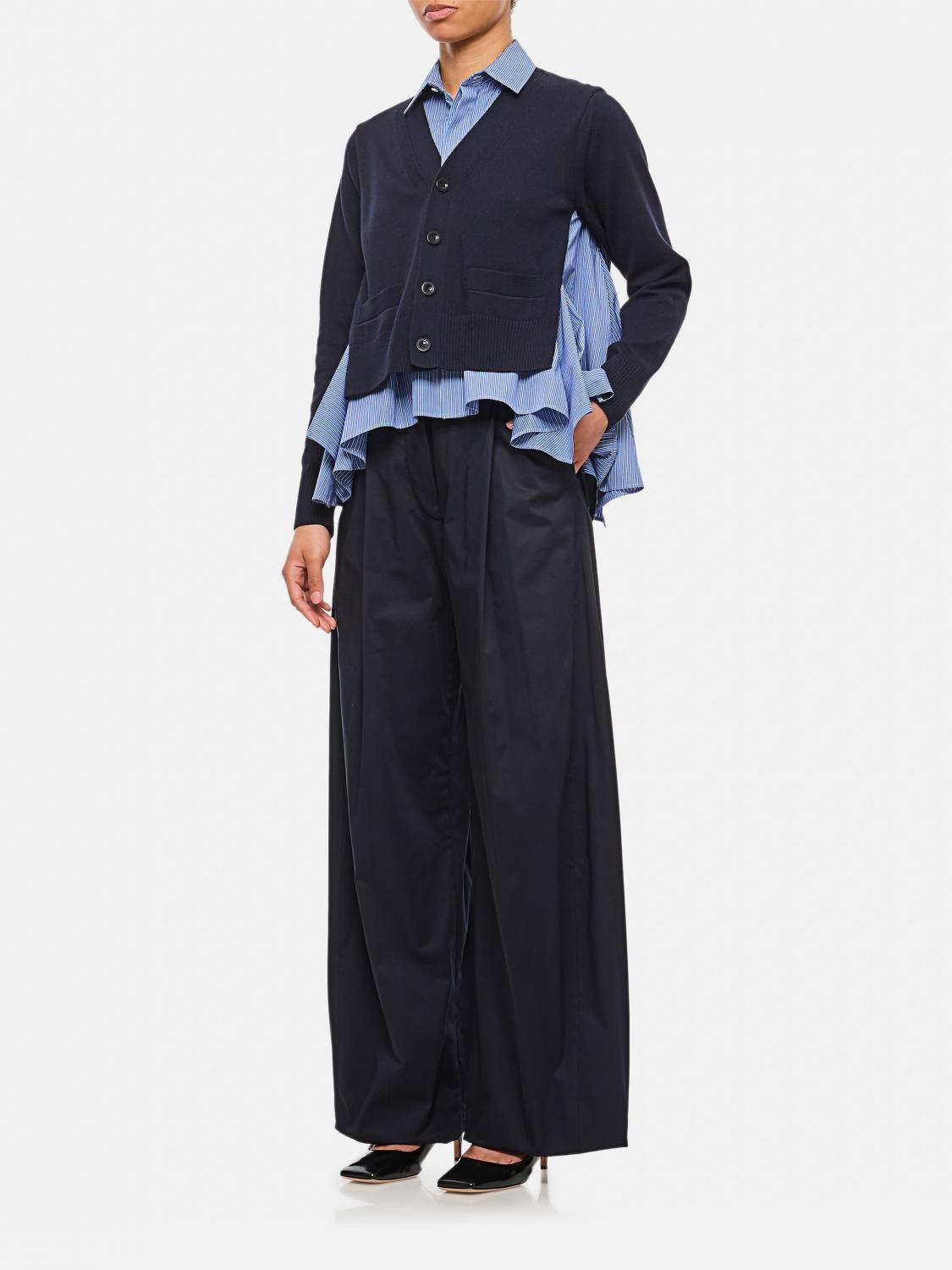 SACAI SHIRT: Sacai cotton blend shirt, Navy - Img 2