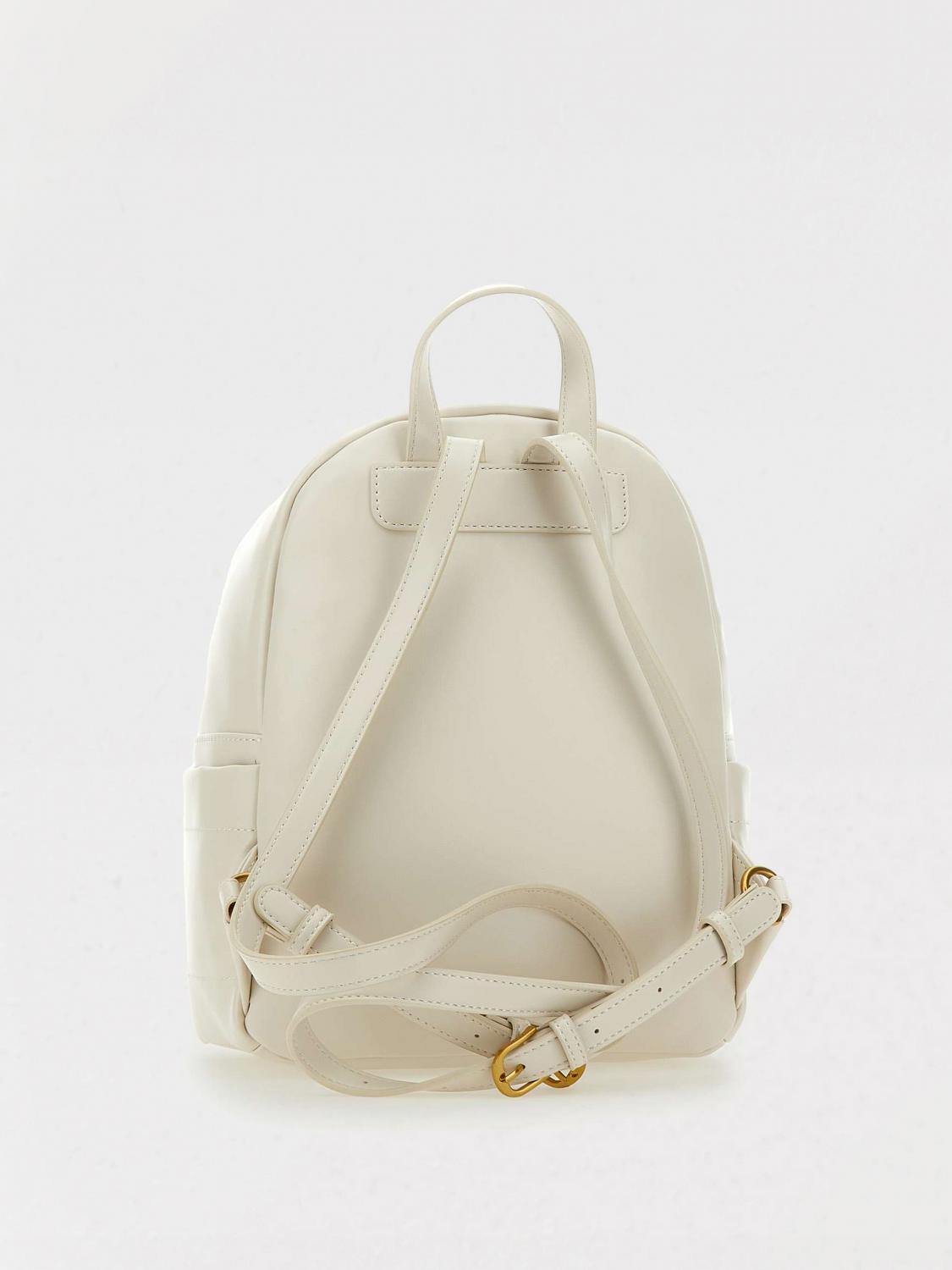 LIU JO ZAINO: Zaino in ecopelle con logo all-over Liu Jo, Crema - Img 2