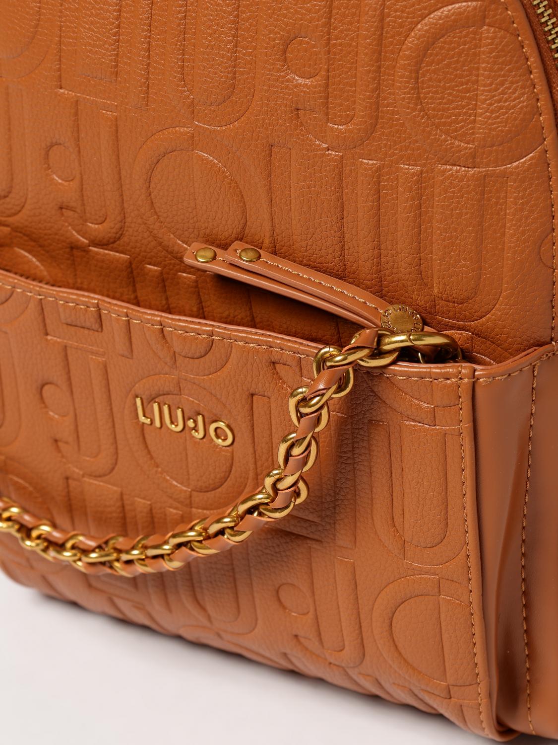 LIU JO ZAINO: Zaino in ecopelle con logo all-over Liu Jo, Cuoio - Img 3