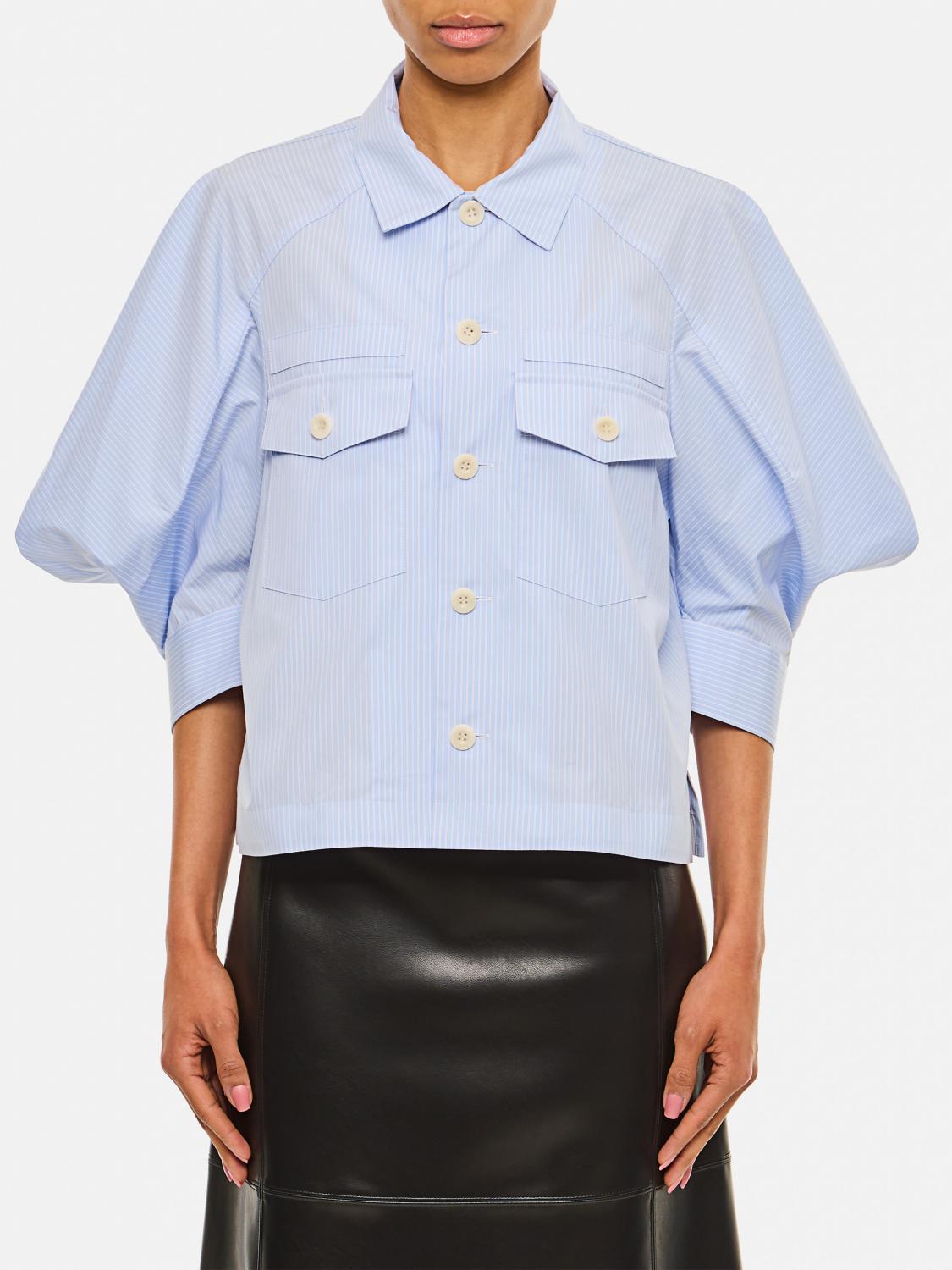 SACAI CAMICIA: Camicia Sacai in misto cotone , Azzurro - Img 1