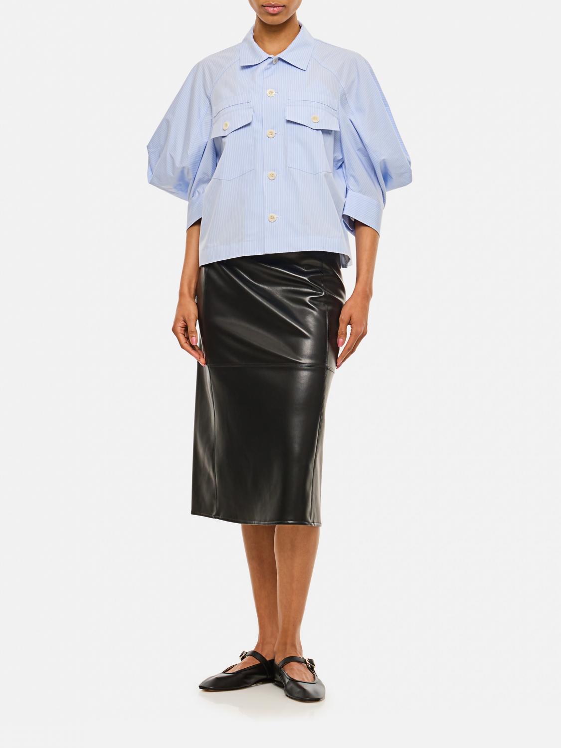 SACAI CAMICIA: Camicia Sacai in misto cotone , Azzurro - Img 2