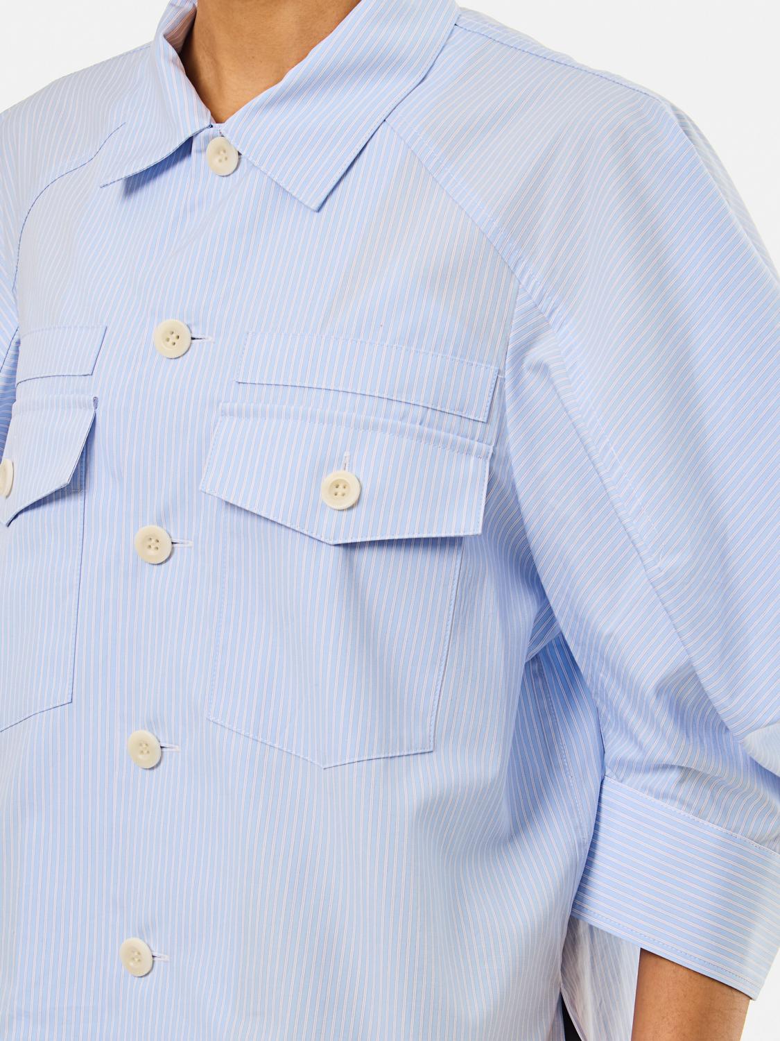 SACAI CAMICIA: Camicia Sacai in misto cotone , Azzurro - Img 4