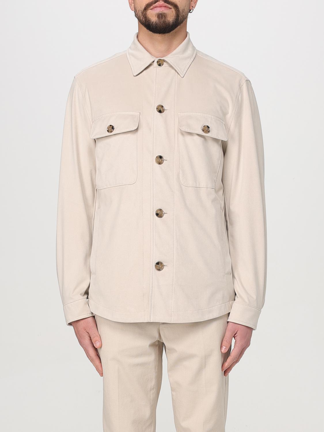 BOSS GIACCA: Overshirt Boss in jersey , Avorio - Img 1