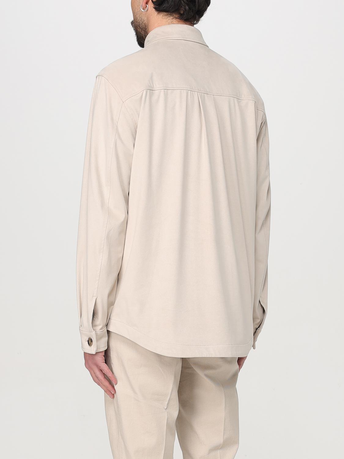 BOSS GIACCA: Overshirt Boss in jersey , Avorio - Img 3