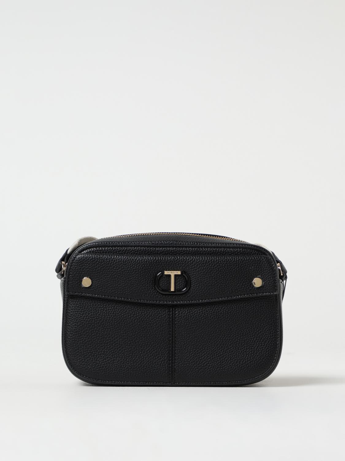 TWINSET BORSA MINI: Borsa a tracolla Twinset in pelle sintetica, Nero - Img 1