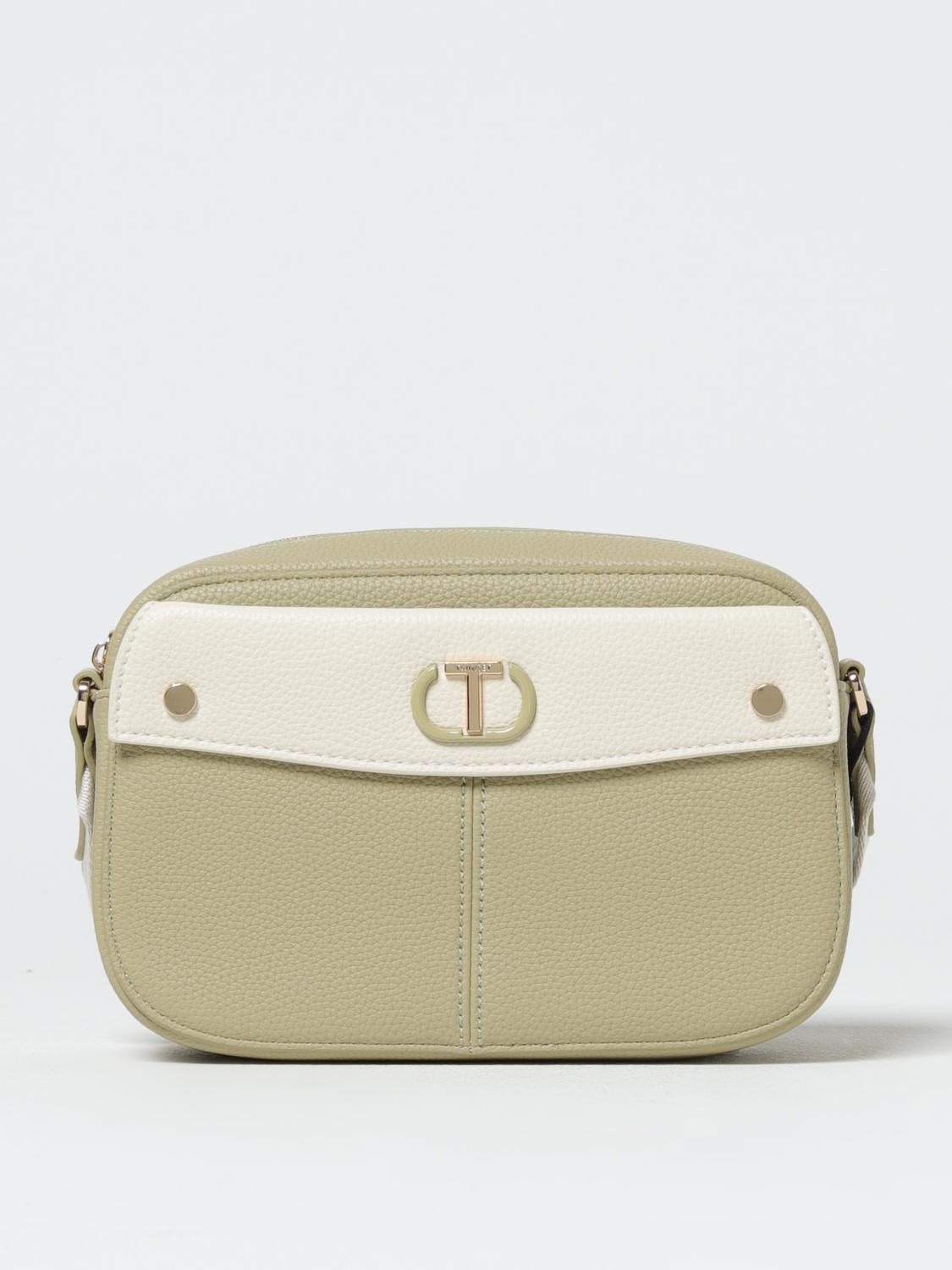 TWINSET BORSA MINI: Borsa a tracolla Twinset in pelle sintetica, Verde - Img 1
