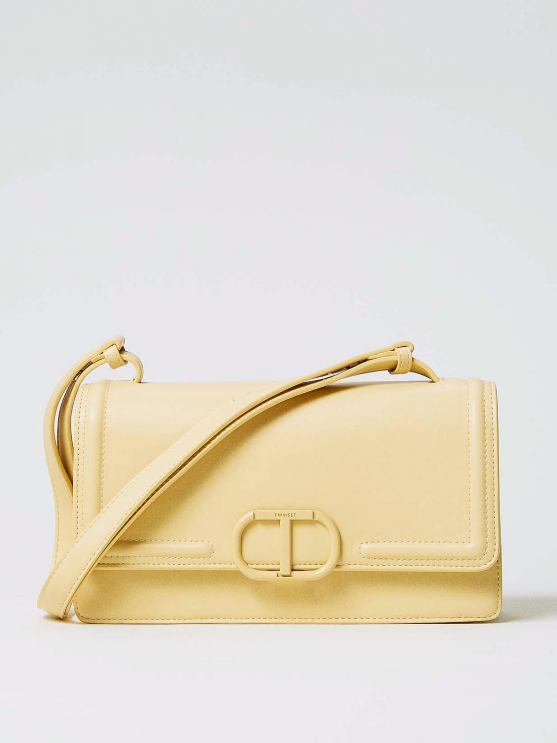 TWINSET BORSA A SPALLA: Borsa Brera Twinset in pelle sintetica , Giallo - Img 1